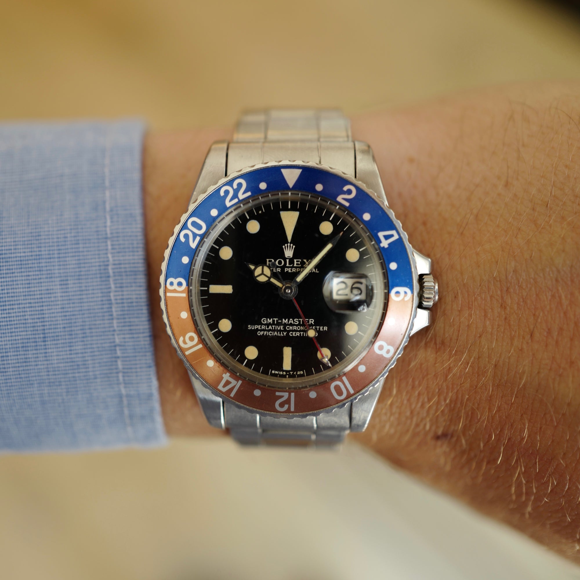 Rolex - Rolex GMT-Master Gilt Watch Ref. 1675 with Original Box and Papers - The Keystone Watches