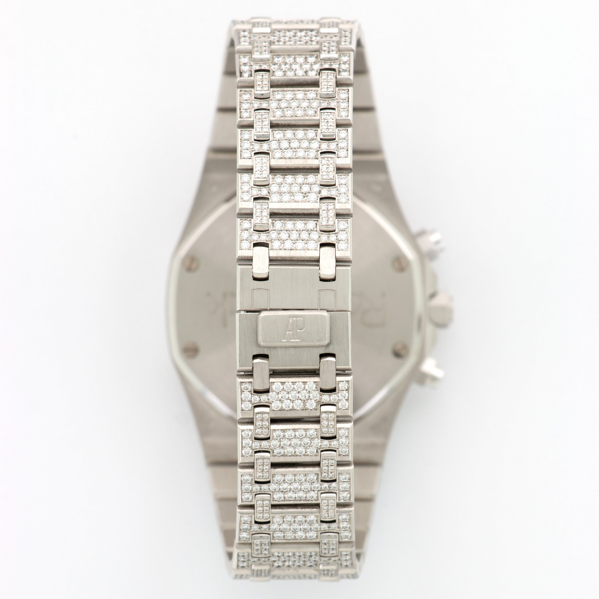 Audemars Piguet - Audemars Piguet White Gold Pave Diamond Royal Oak Chrono Watch Ref. 25978 - The Keystone Watches