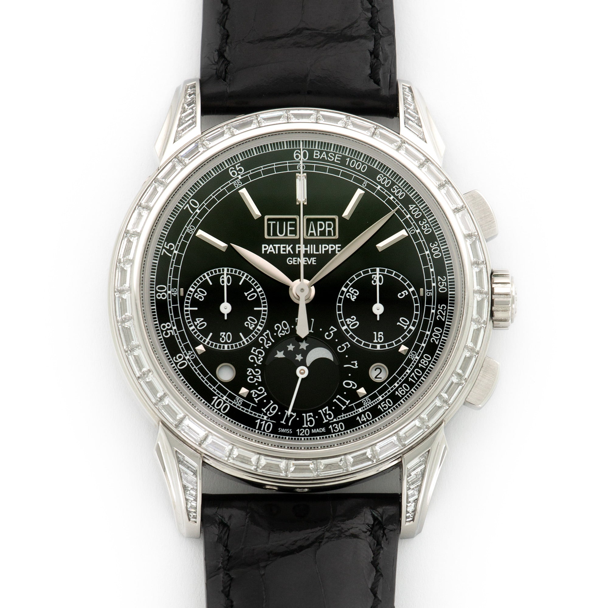 Patek Philippe - Patek Philippe Platinum Perpetual Baguette Diamond Watch Ref. 5271 - The Keystone Watches