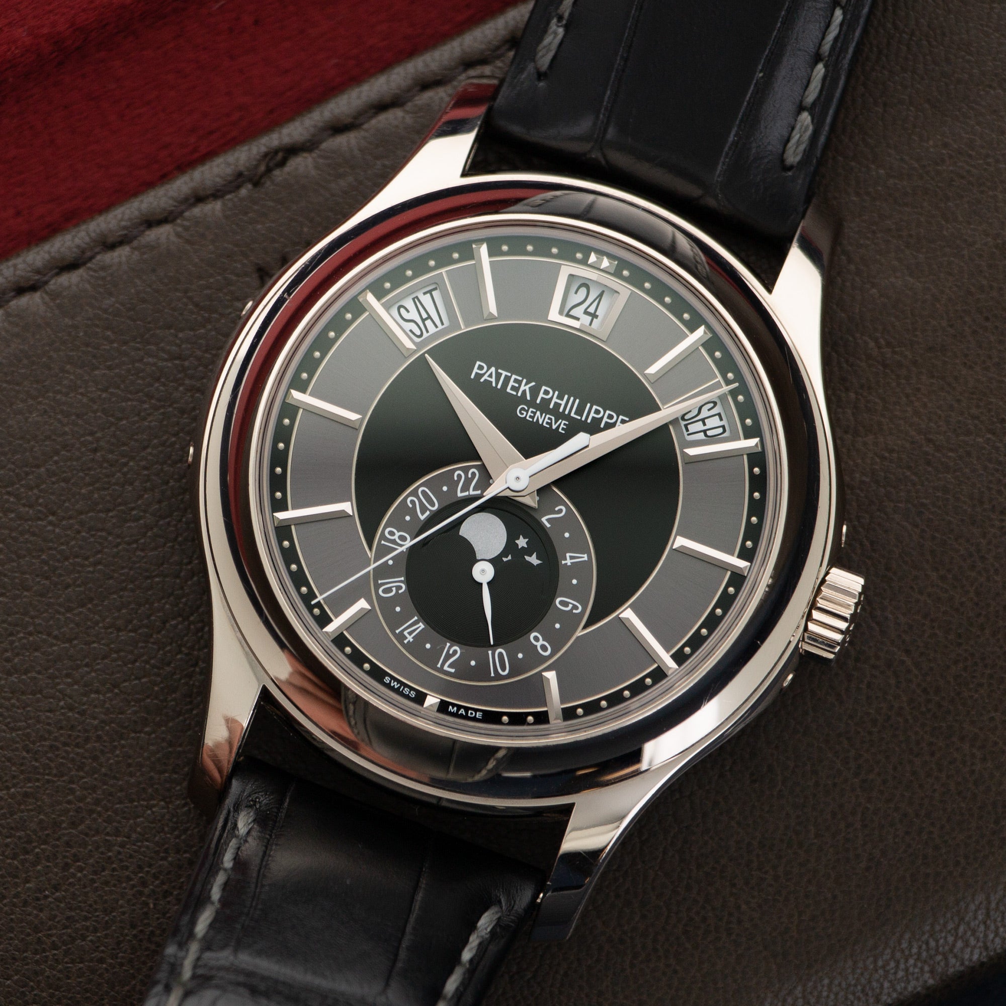 Patek Philippe - Patek Philippe White Gold Annual Calendar Moonphase Watch Ref. 5205 - The Keystone Watches
