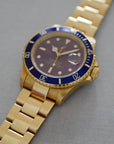 Rolex - Rolex Yellow Gold Submariner Watch Ref 16618 with Original Tropical Purple Dial - The Keystone Watches
