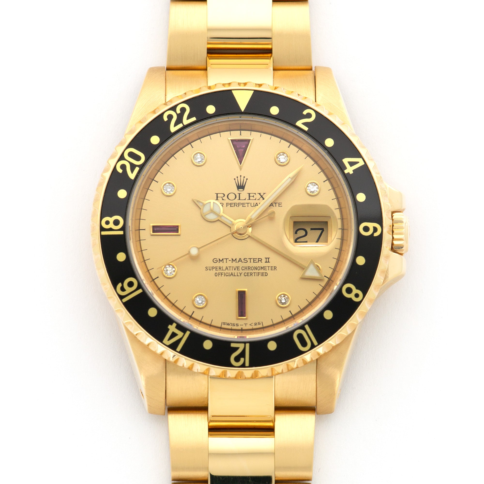 Rolex - Rolex Yellow Gold GMT-Master II Diamond & Ruby Watch Ref. 16718 - The Keystone Watches