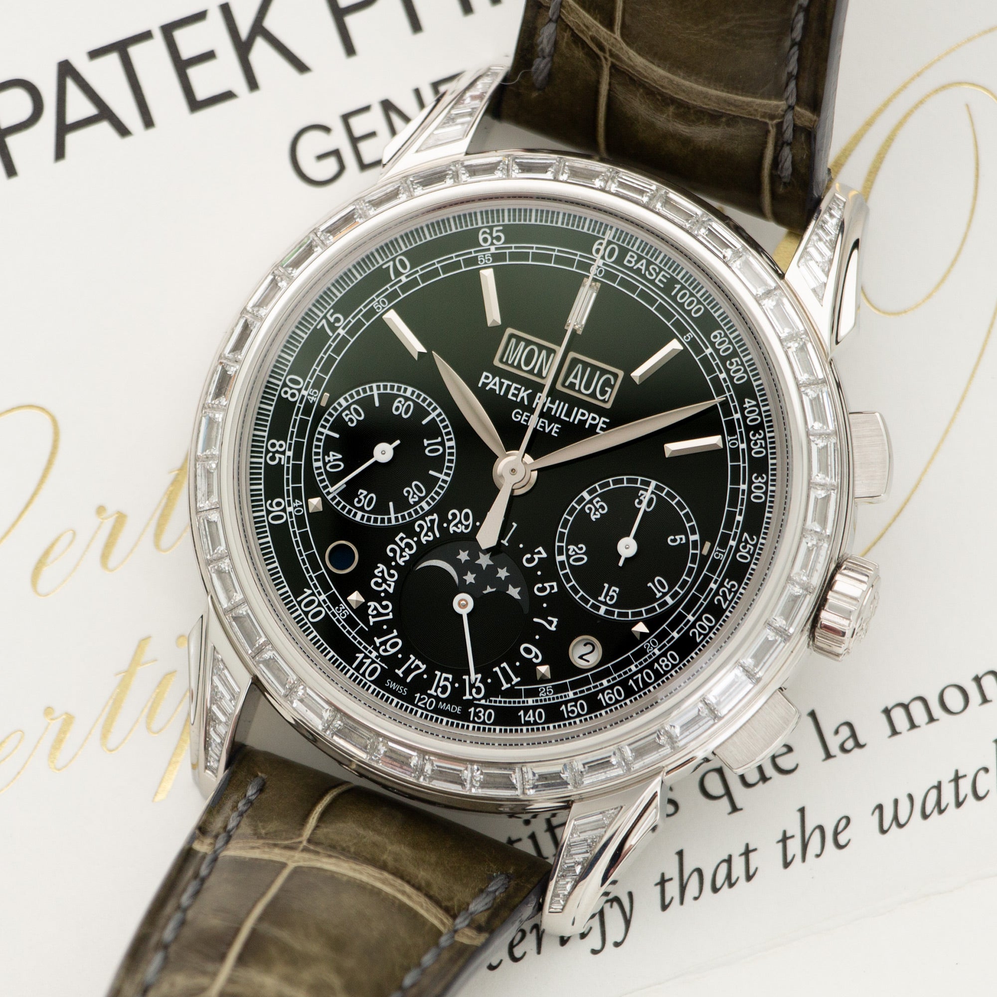 Patek Philippe - Patek Philippe Platinum Perpetual Diamond Chrono Watch Ref. 5271 - The Keystone Watches