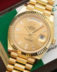 Rolex - Rolex Yellow Gold Day-Date 40mm Baguette Diamond Watch Ref. 228238 - The Keystone Watches