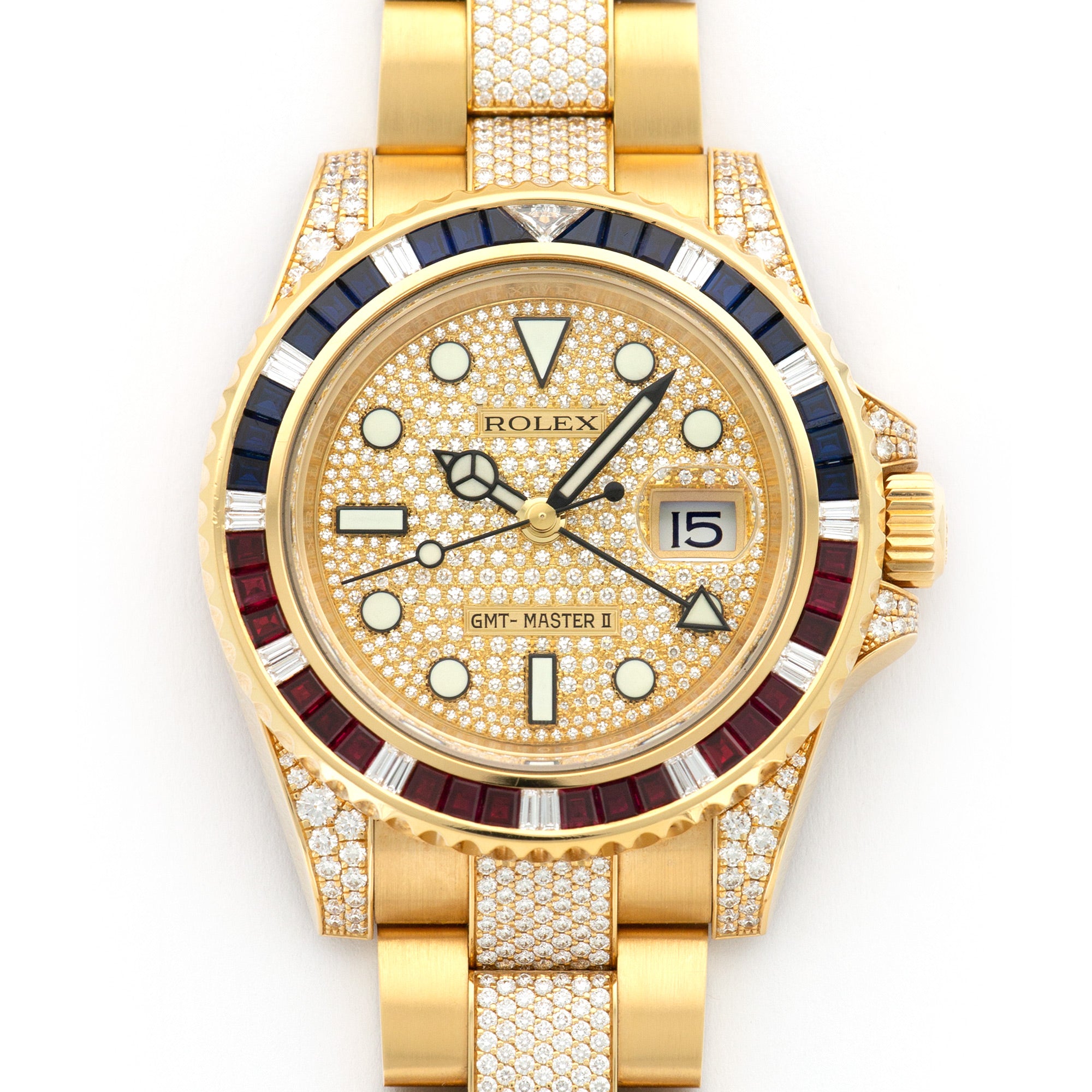 Rolex - Rolex Yellow Gold GMT-Master II Sapphire Ruby Diamond Watch Ref. 116758 - The Keystone Watches