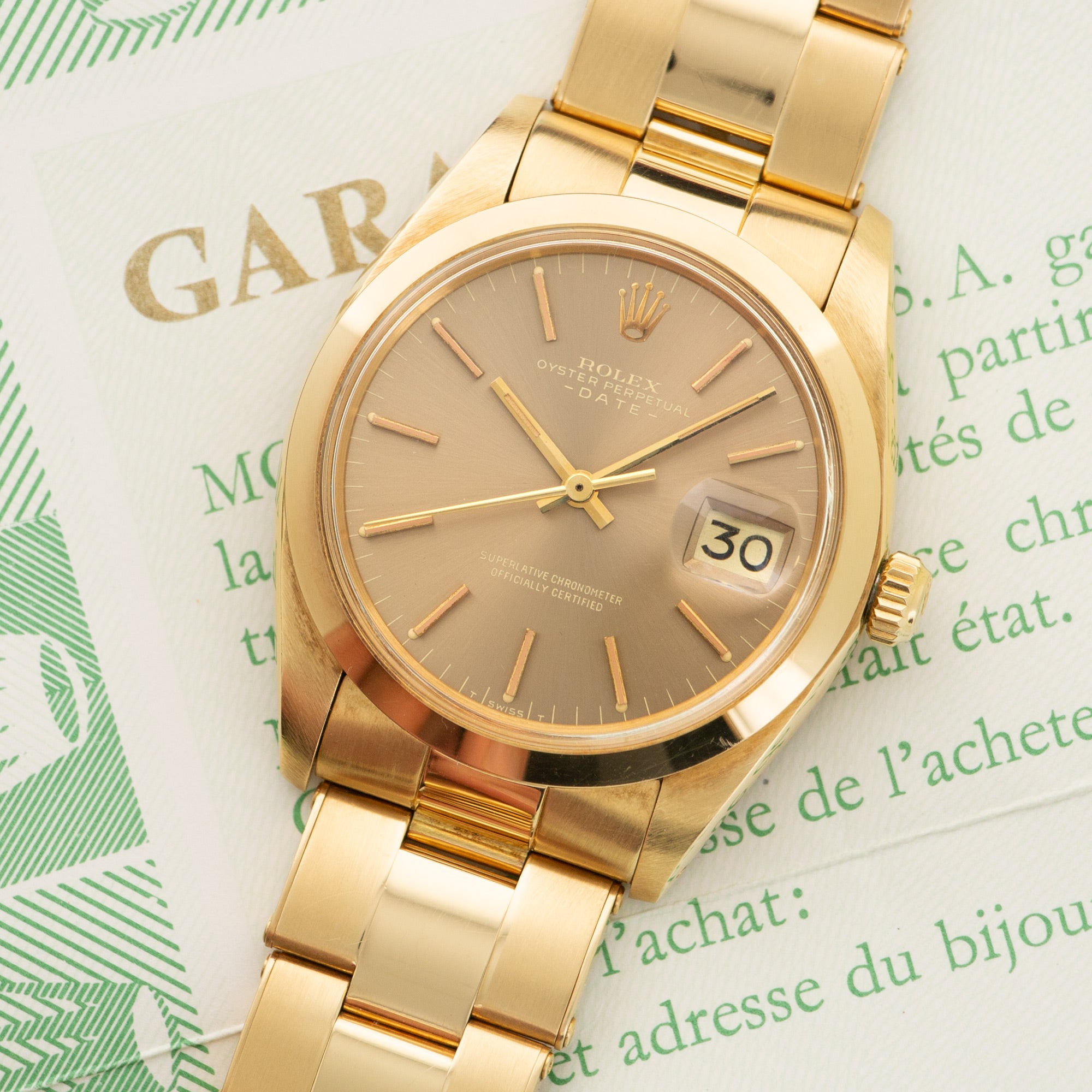 Rolex - Rolex Yellow Gold Date Watch Ref. 1500 with Original Warranty Paper - The Keystone Watches