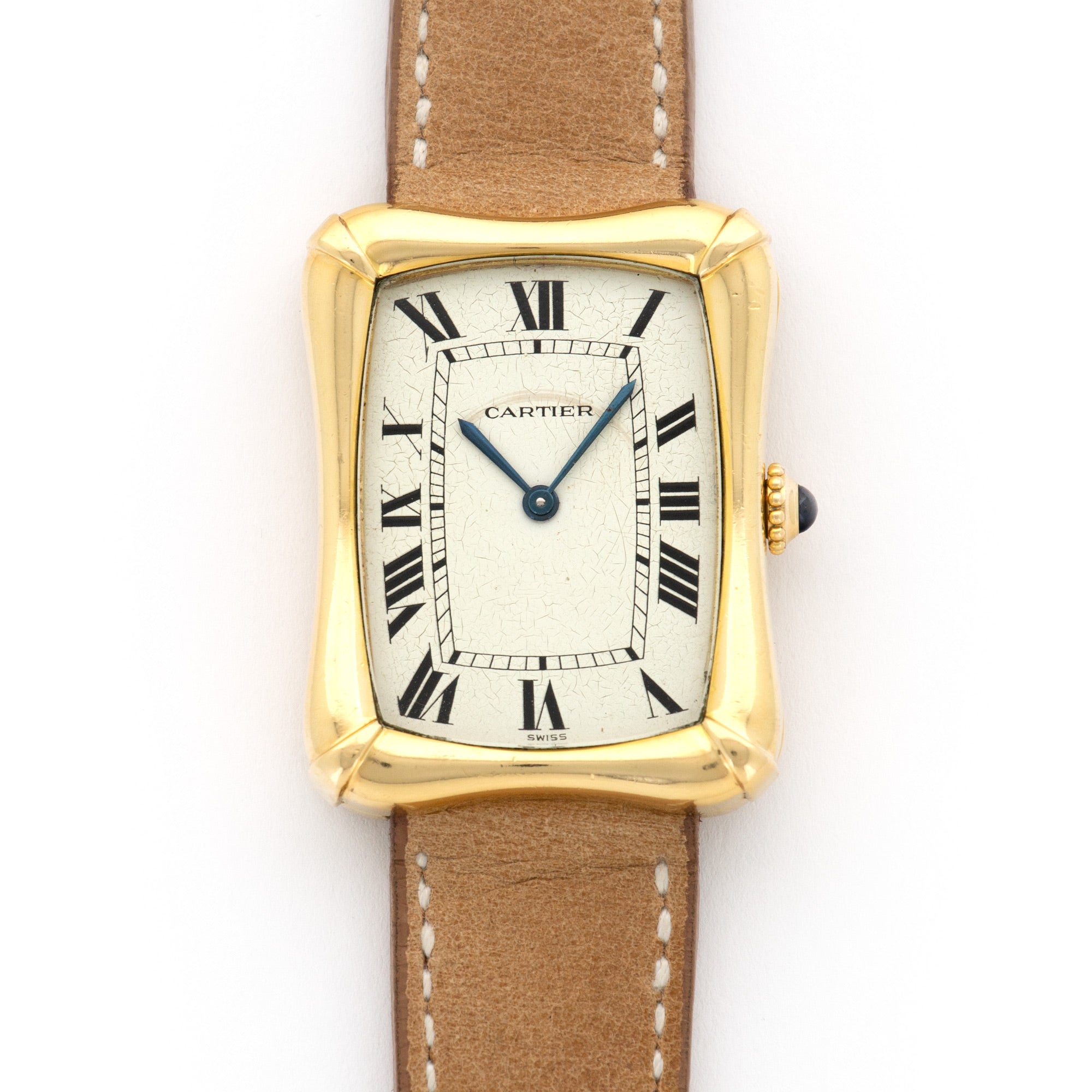 Cartier - Cartier Yellow Gold Bamboo Coussin Watch - The Keystone Watches