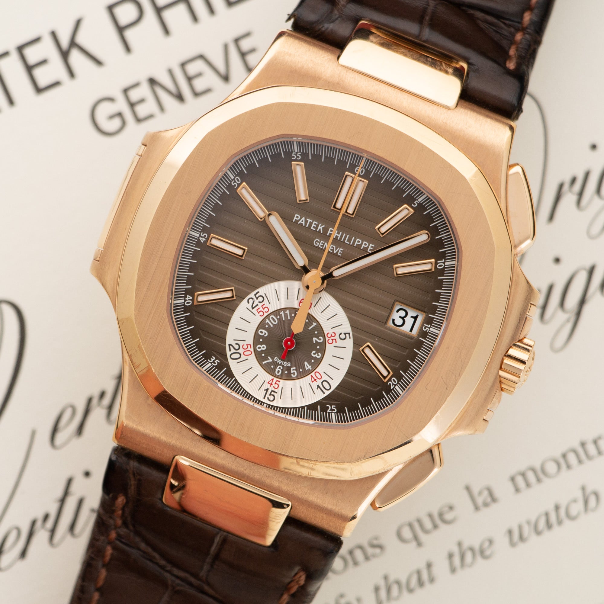 Patek Philippe - Patek Philippe Rose Gold Nautilus Chronograph Watch Ref. 5980 - The Keystone Watches