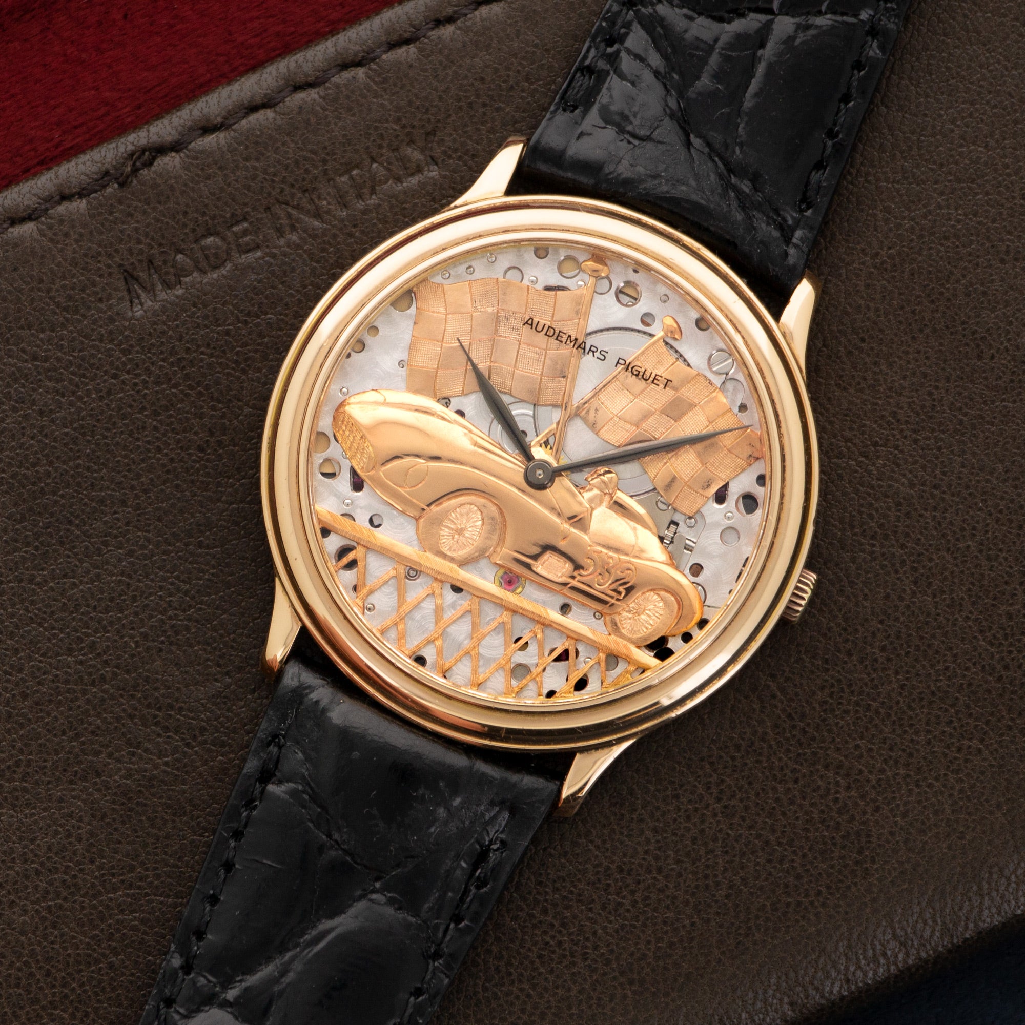 Audemars Piguet - Audemars Piguet Rose Gold Skeletonized Ferrari Racing Car Watch, Ref. 14677 - The Keystone Watches