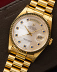 Rolex - Rolex Yellow Gold Day-Date Mother of Pearl Sapphire Watch Ref. 18238 - The Keystone Watches