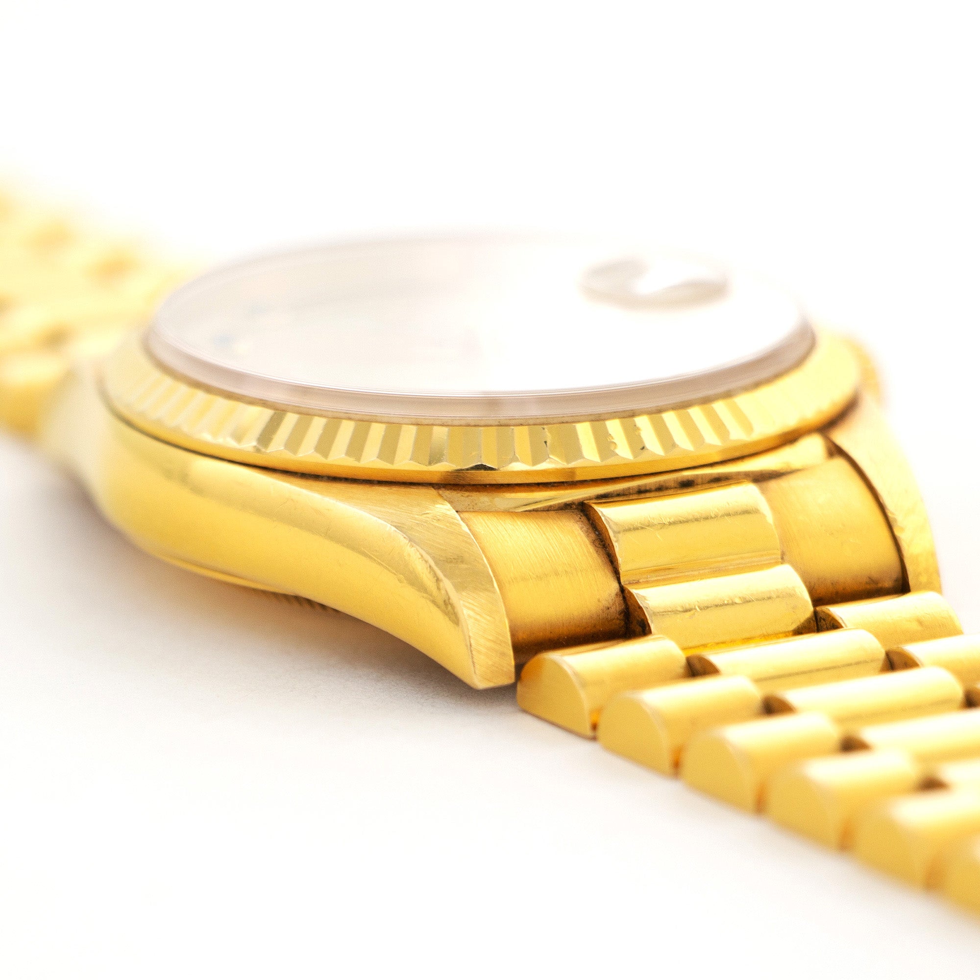 Rolex - Rolex Yellow Gold Day-Date Mother of Pearl Sapphire Watch Ref. 18238 - The Keystone Watches