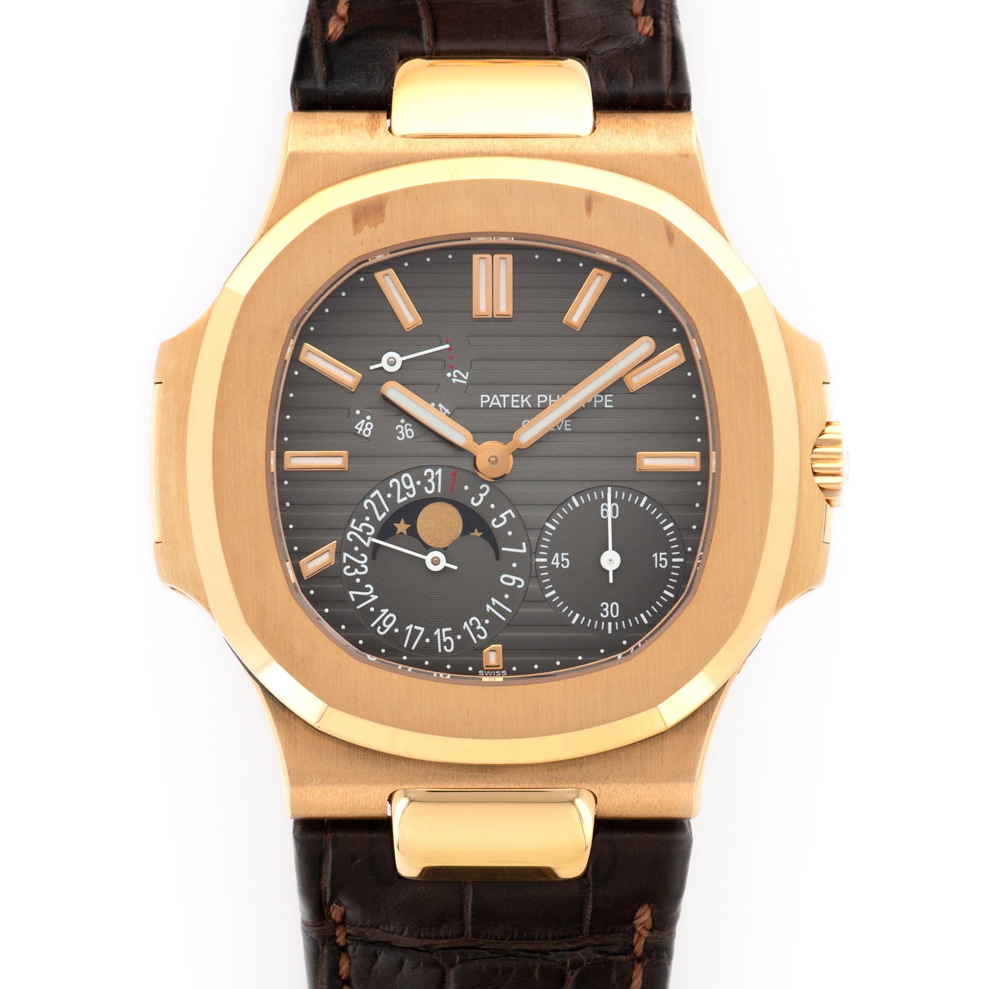 Patek Philippe - Patek Philippe Rose Gold Nautilus Moonphase Watch Ref. 5712 - The Keystone Watches