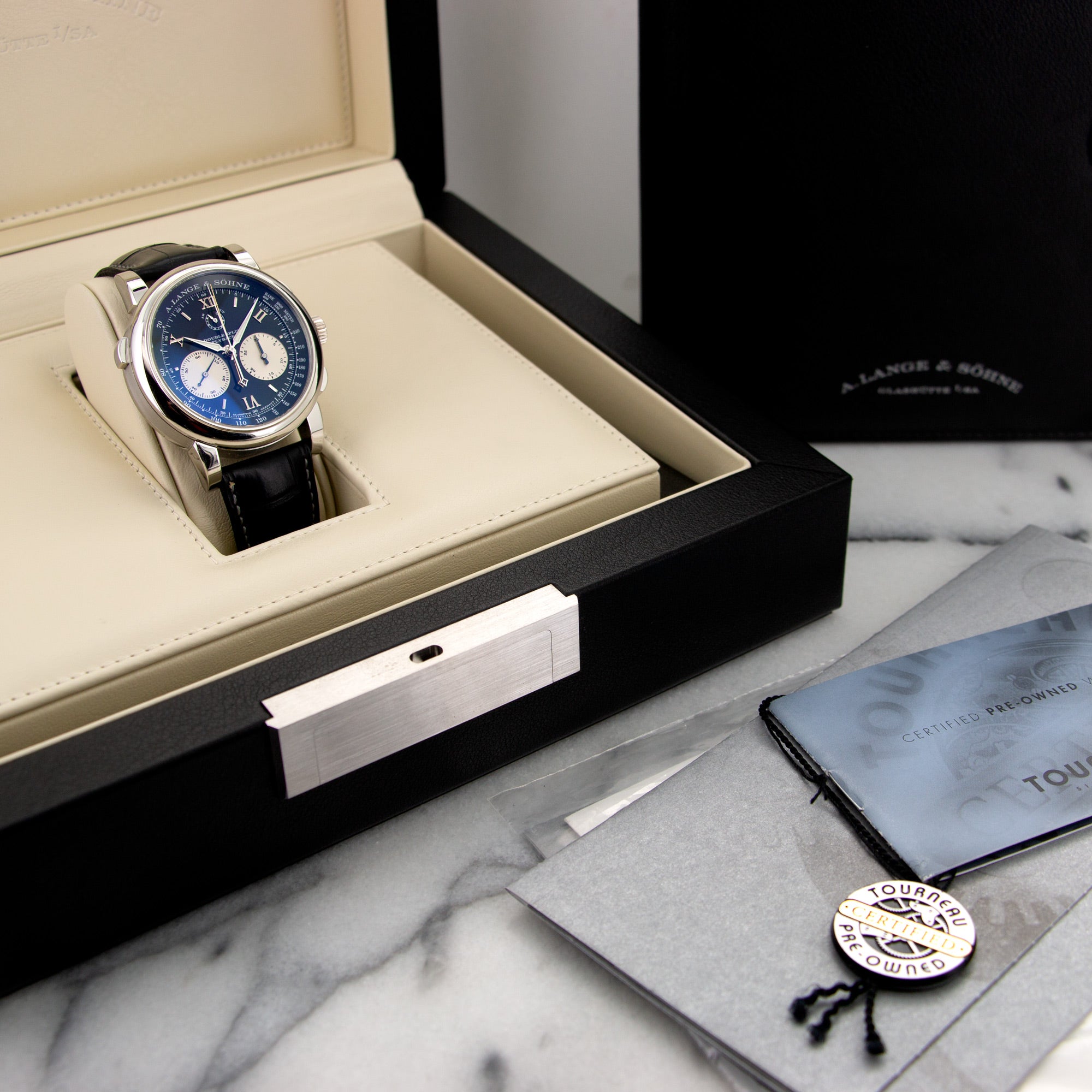 A. Lange & Sohne - A. Lange & Sohne Platinum Double Split Watch Ref. 404.035 - The Keystone Watches