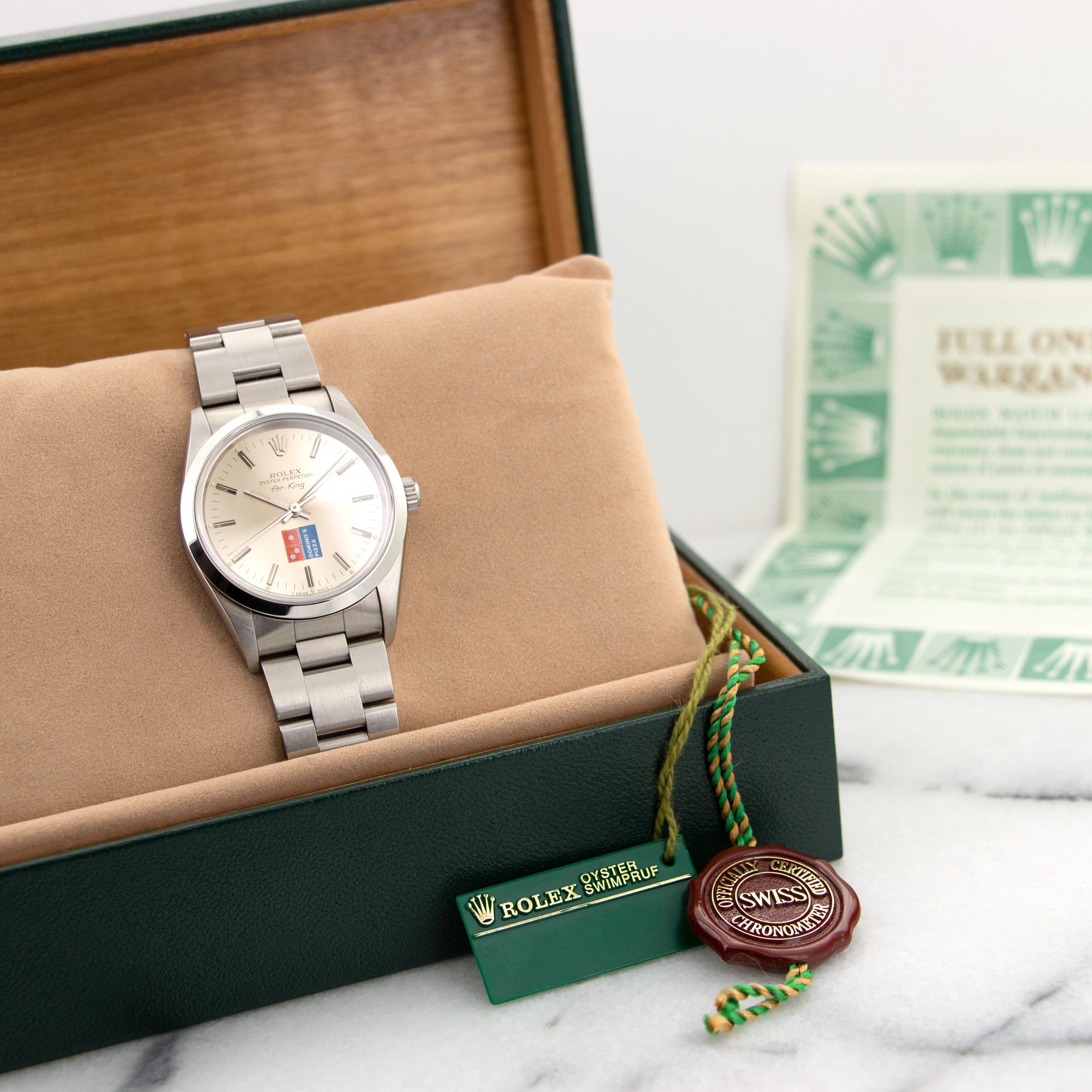 Rolex - Rolex Air-King Dominos Pizza Watch Ref. 14000 with Original Box and Papers - The Keystone Watches