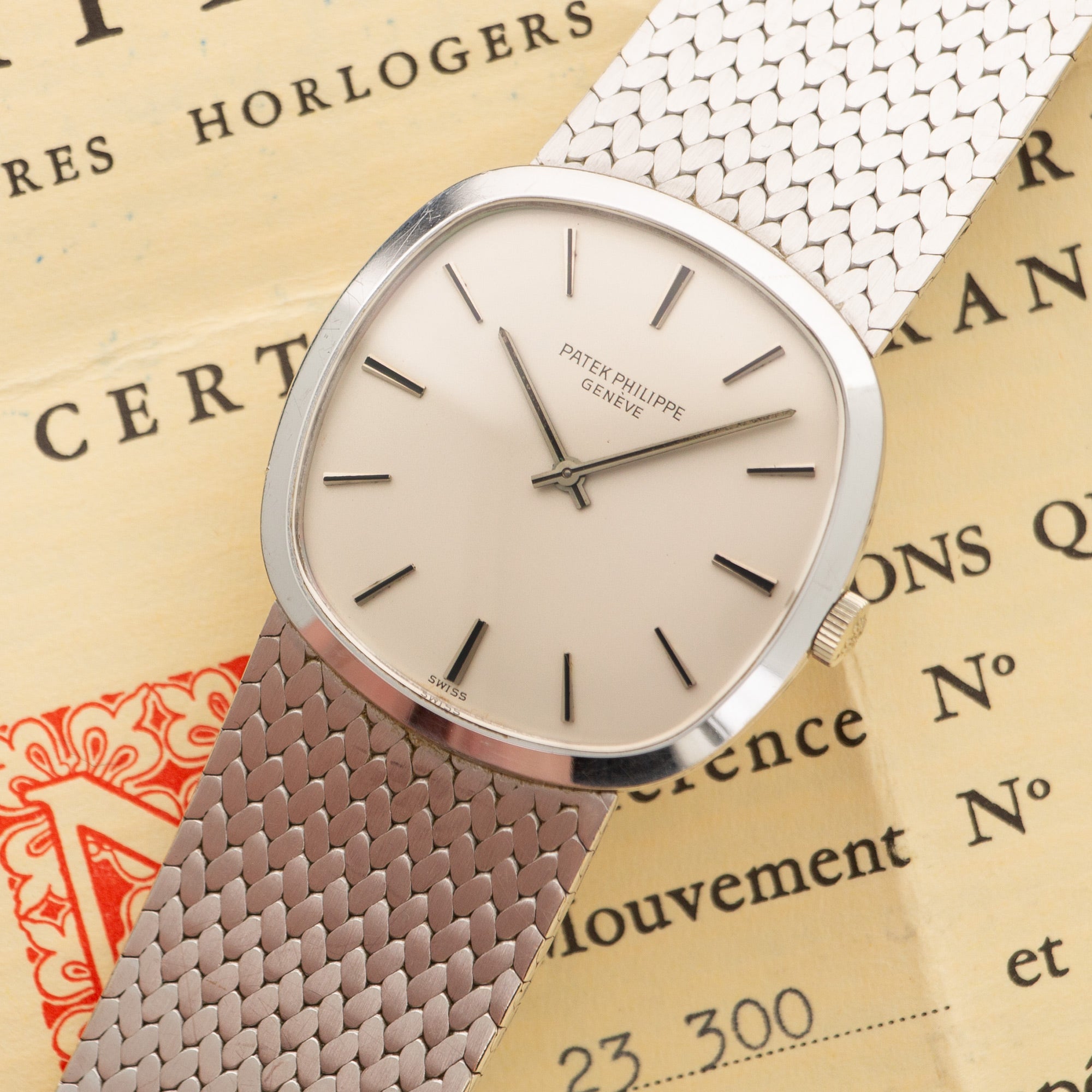 Patek Philippe - Patek Philippe White Gold Bracelet Watch Ref. 3544, with Original Paper - The Keystone Watches