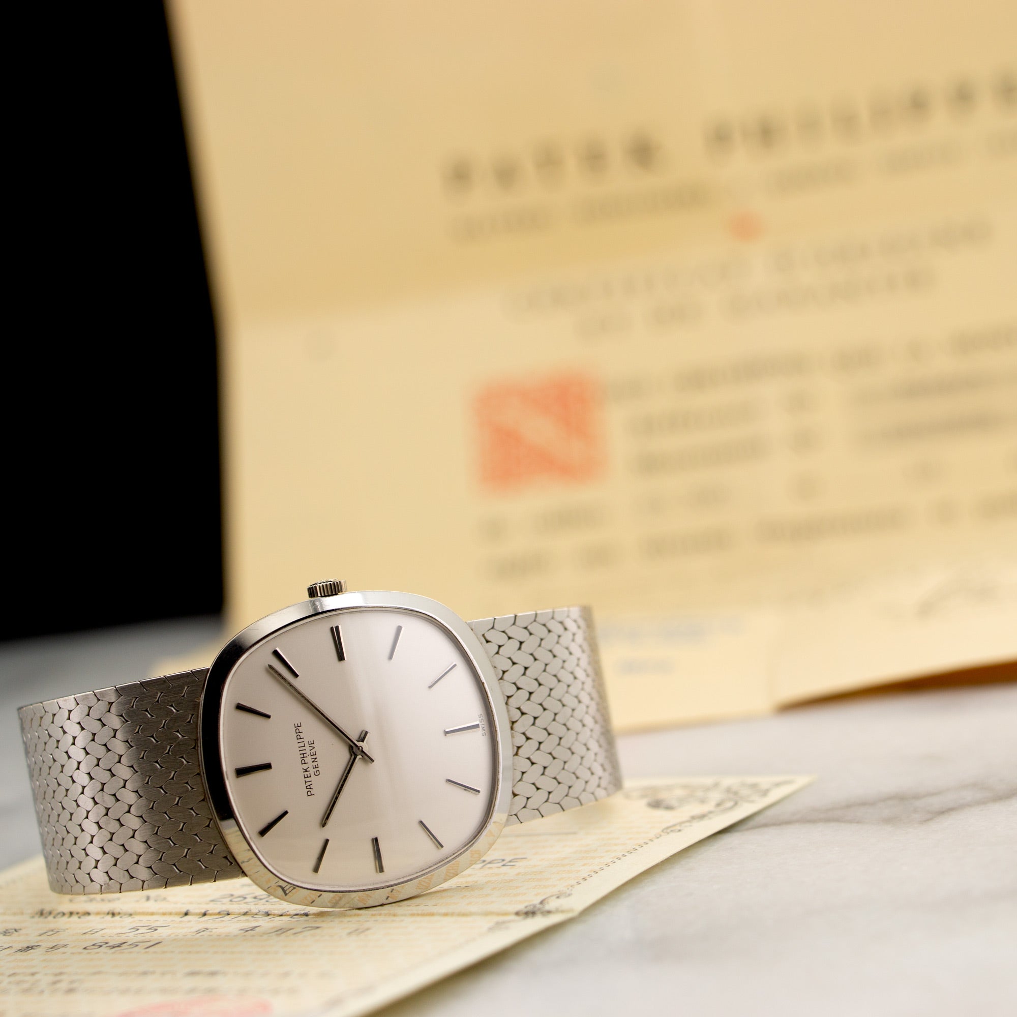 Patek Philippe - Patek Philippe White Gold Bracelet Watch Ref. 3544, with Original Paper - The Keystone Watches