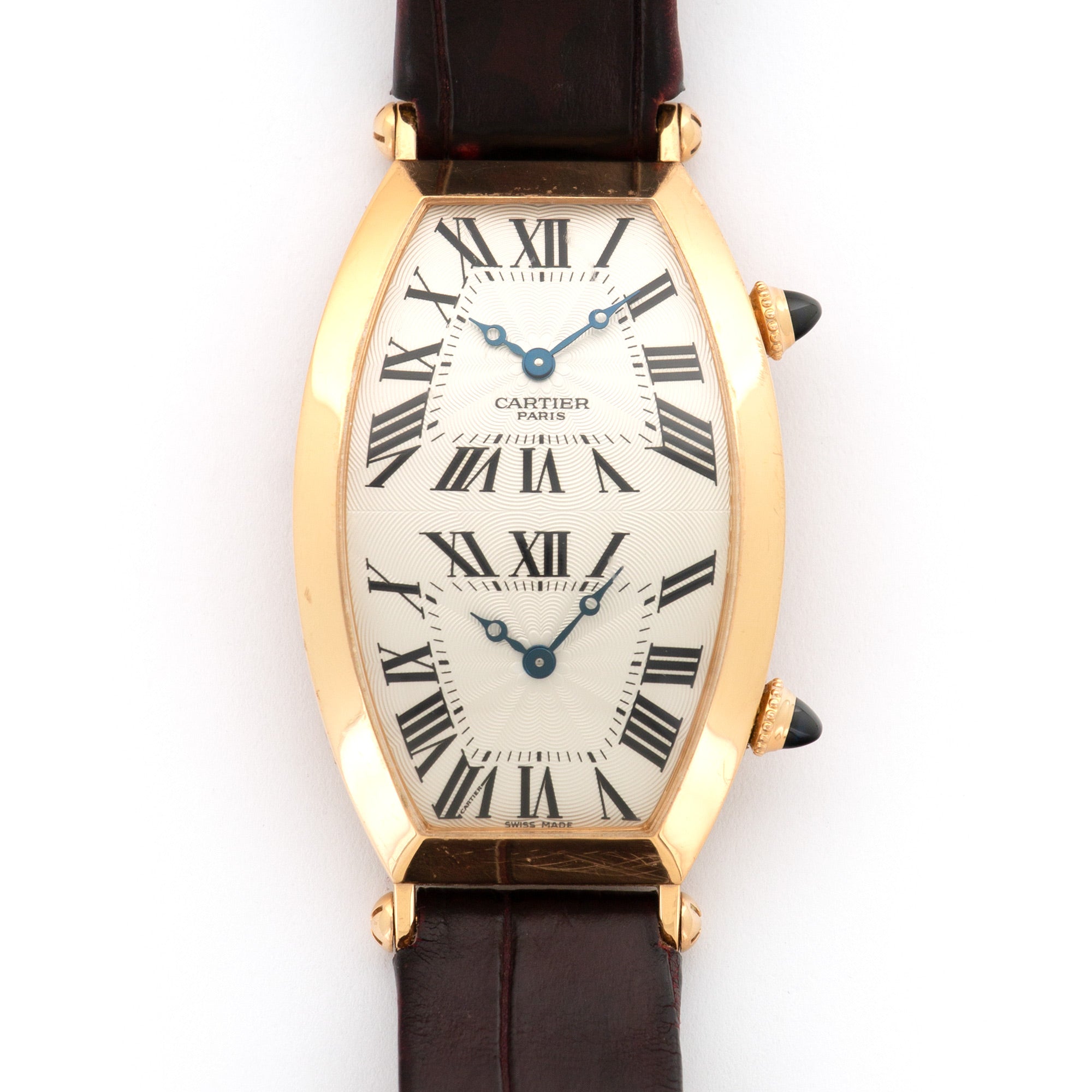 Cartier - Cartier Rose Gold Tonneau Dual Time Zone Watch - The Keystone Watches