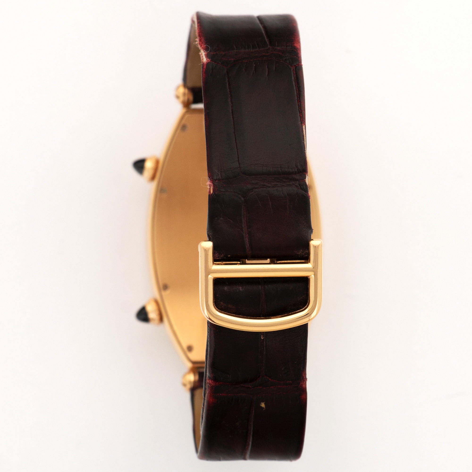 Cartier - Cartier Rose Gold Tonneau Dual Time Zone Watch - The Keystone Watches