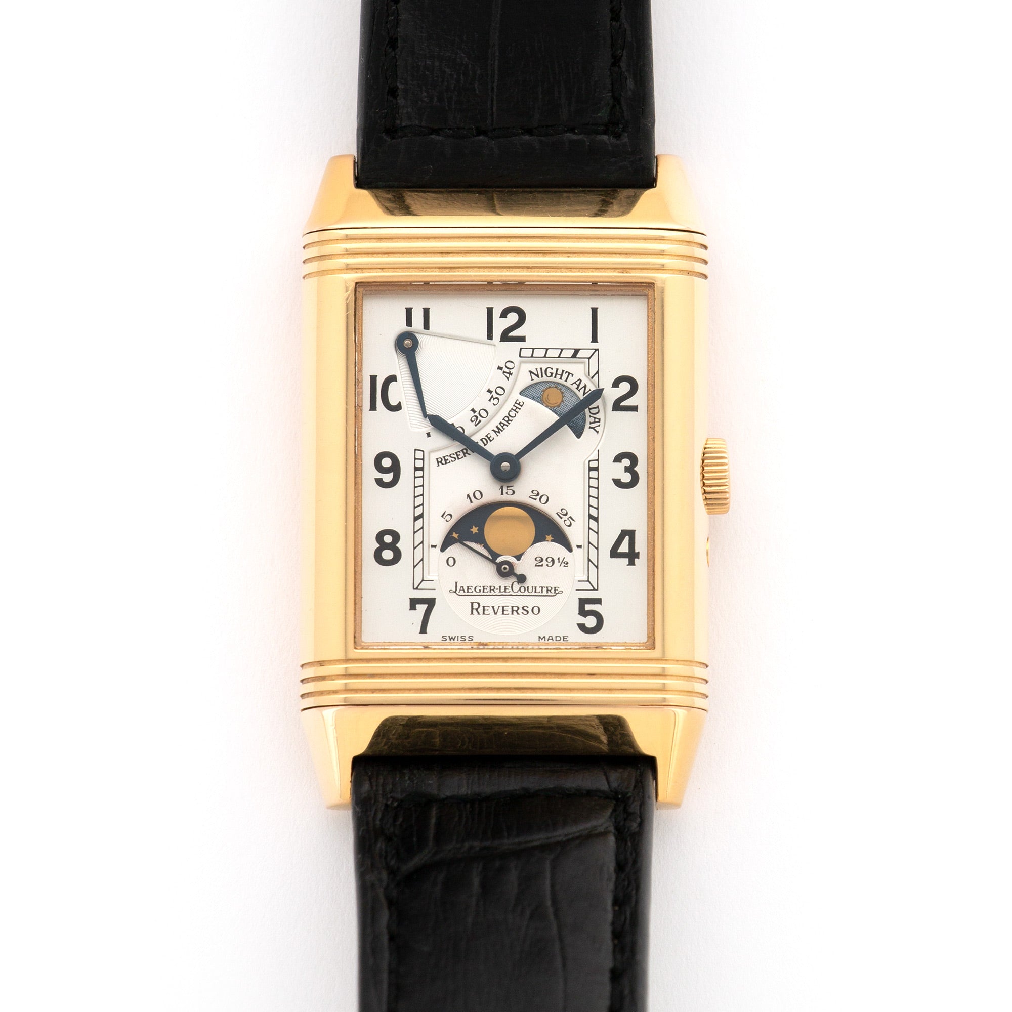 Jaeger LeCoultre - Jaeger Lecoultre Rose Gold Reverso Moonphase Reserve De Marche Watch - The Keystone Watches