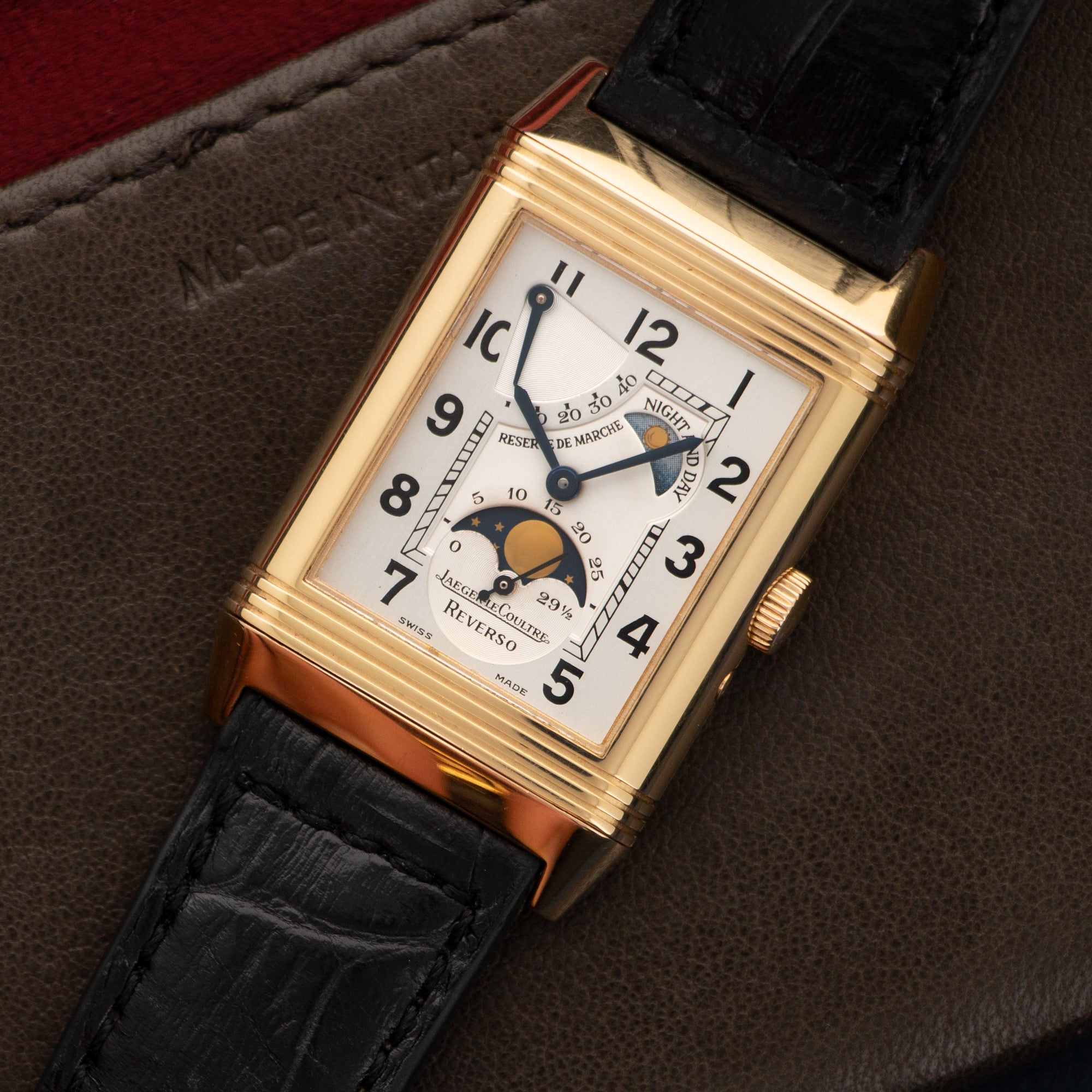 Jaeger LeCoultre - Jaeger Lecoultre Rose Gold Reverso Moonphase Reserve De Marche Watch - The Keystone Watches