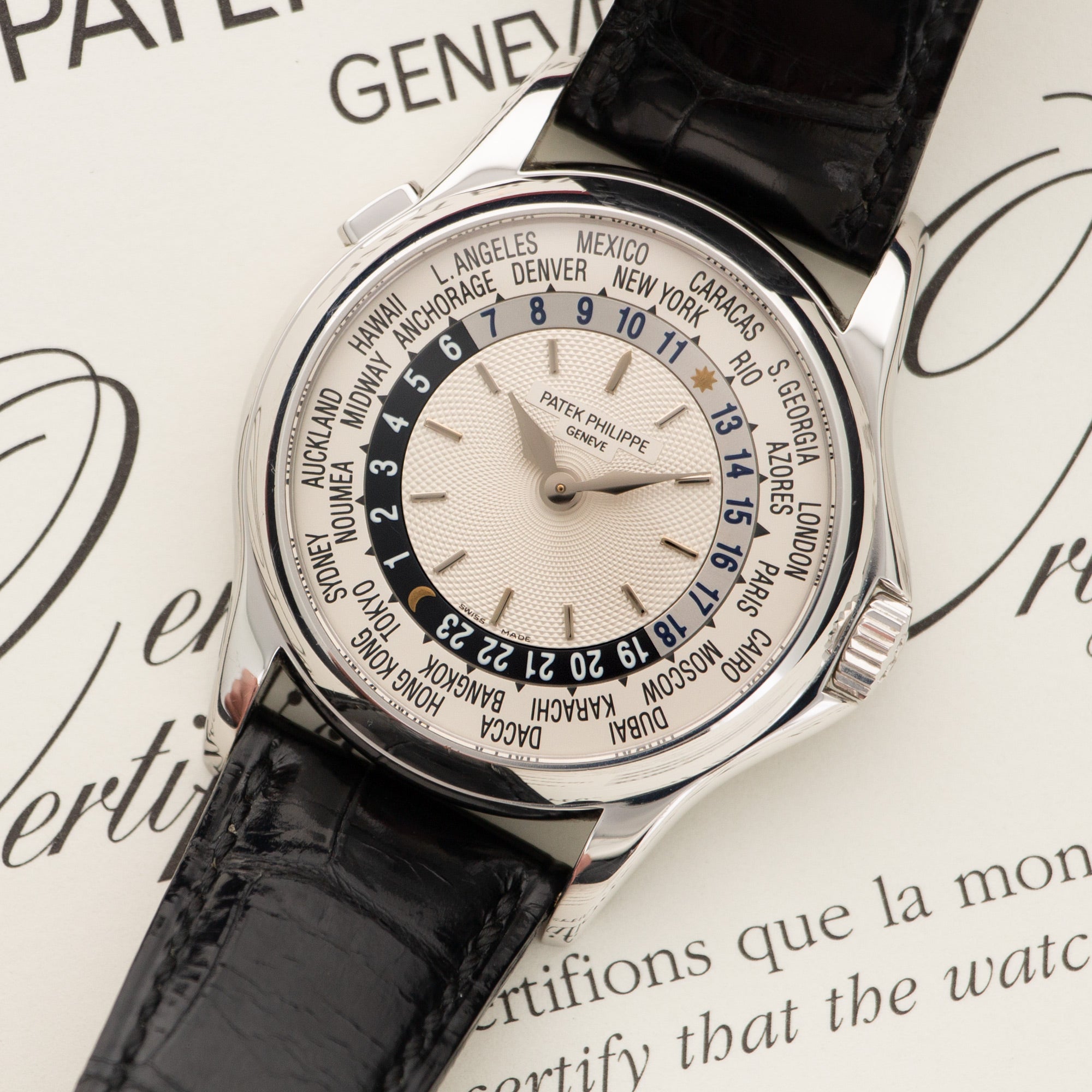Patek Philippe - Patek Philippe White Gold Travel Time Watch Ref. 5110 with Original Box and Papers - The Keystone Watches