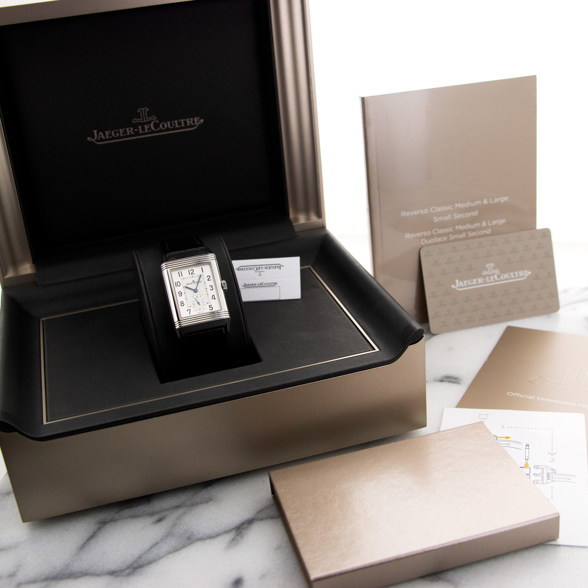 Jaeger LeCoultre - Jaeger Lecoultre Reverso Travel Time Tigers Eye Watch Ref. 215.8.D4 - The Keystone Watches