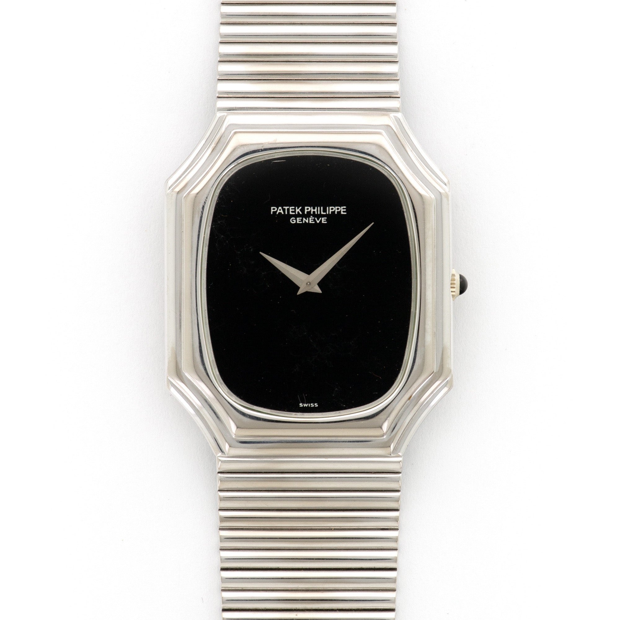Patek Philippe - Patek Philippe White Gold Bracelet Onyx Dial Ref. 3729 - The Keystone Watches