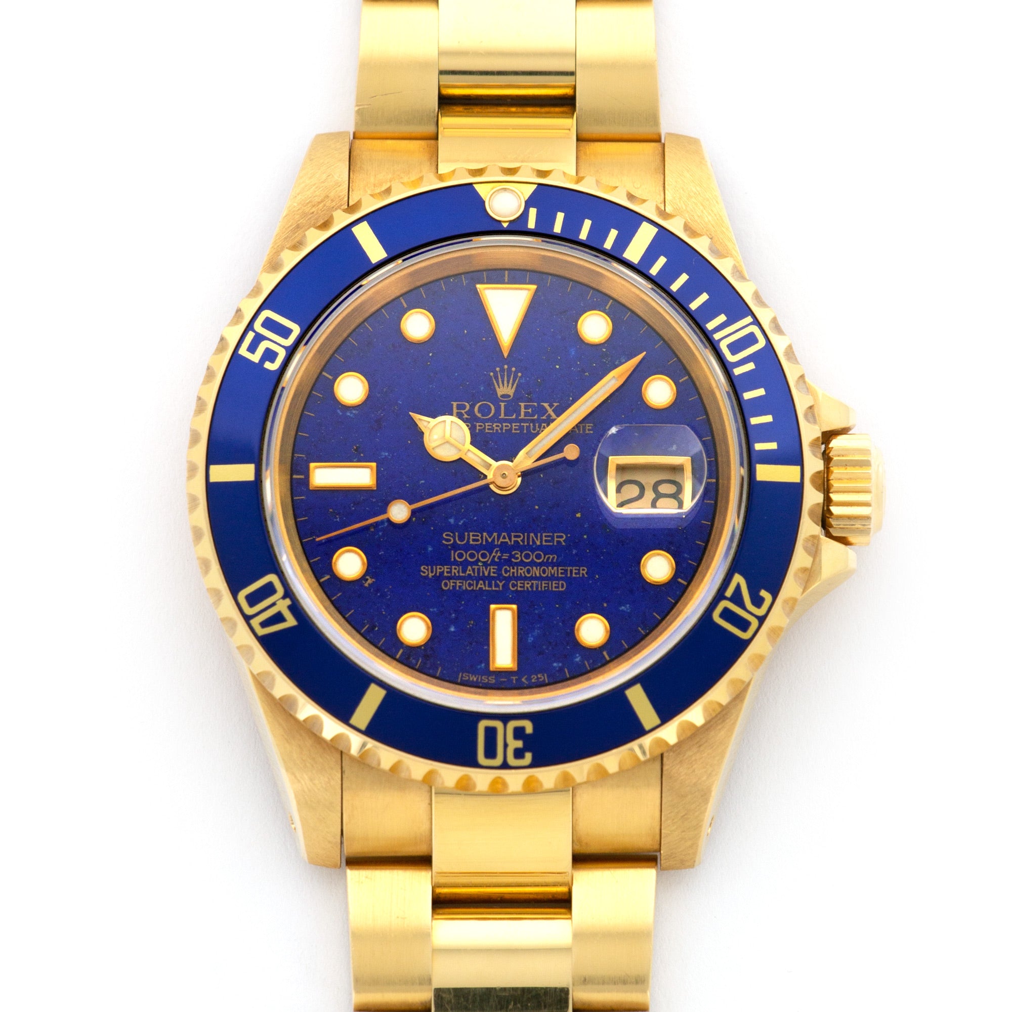 Rolex - Rolex Yellow Gold Submariner Lapis Lazuli Watch Ref. 16618 - The Keystone Watches