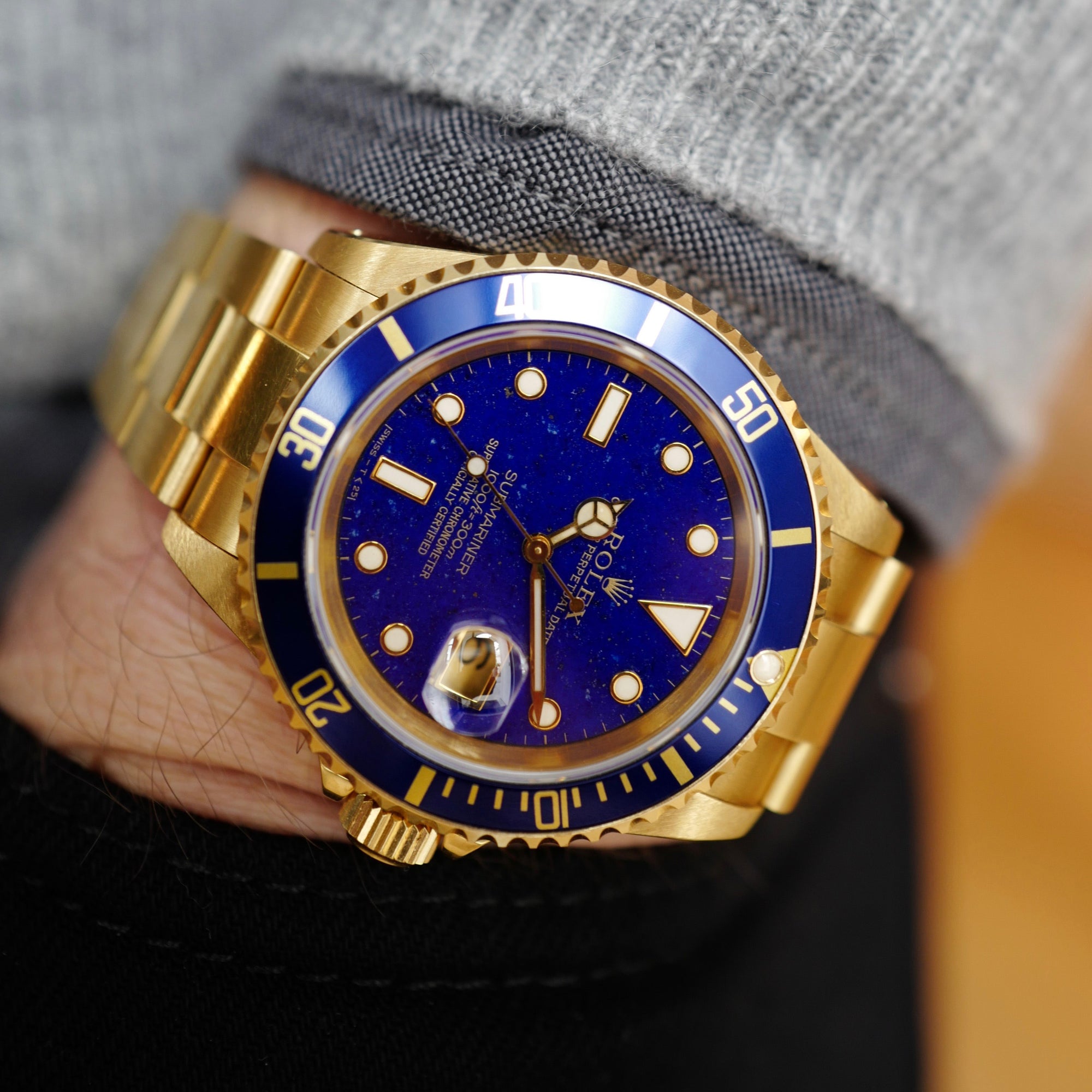 Rolex - Rolex Yellow Gold Submariner Lapis Lazuli Watch Ref. 16618 - The Keystone Watches