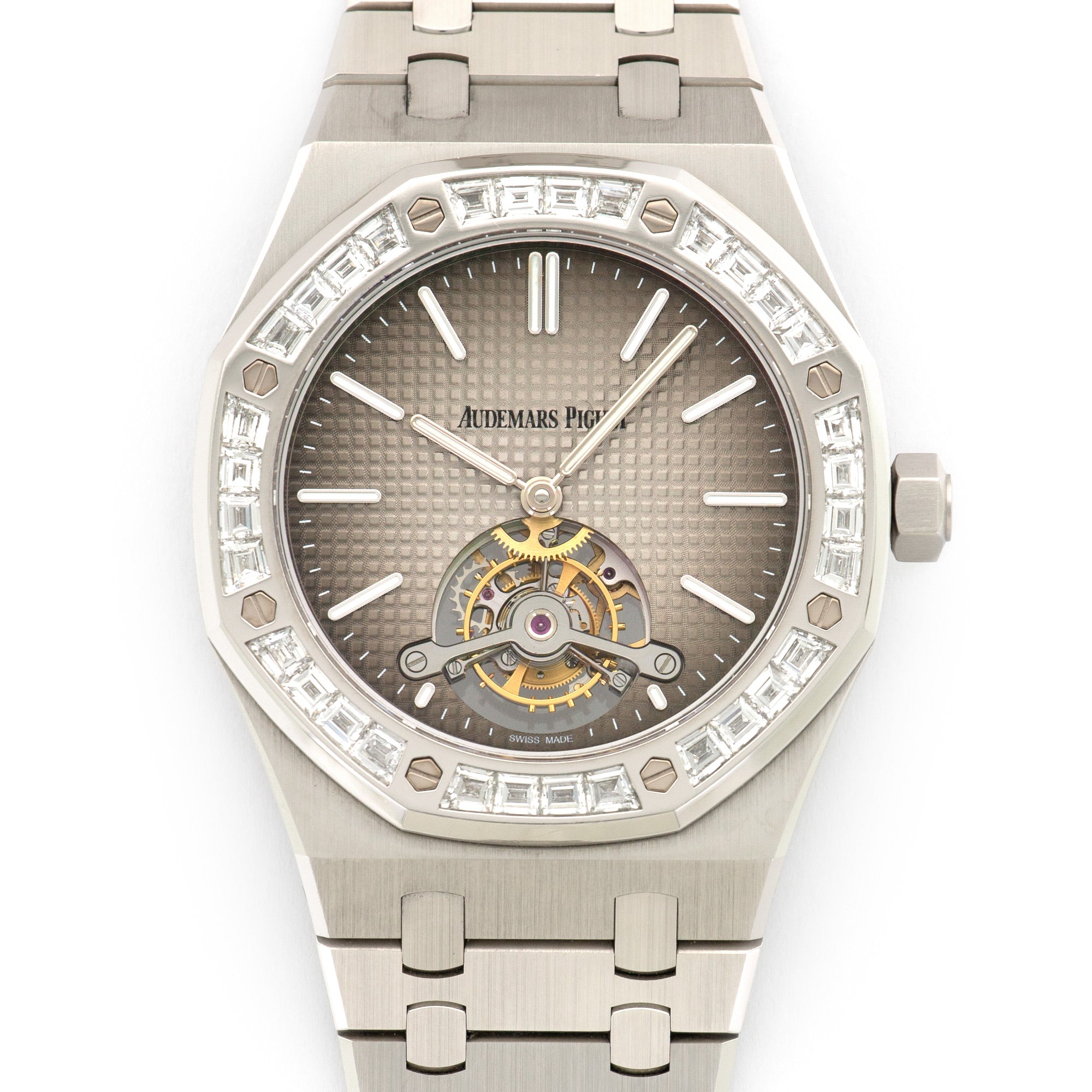 Audemars Piguet - Audemars Piguet Platinum Royal Oak Tourbillon Baguette Diamond Watch - The Keystone Watches