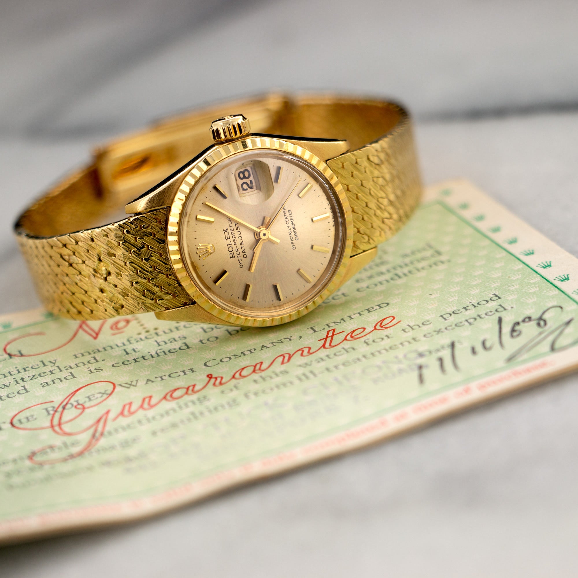 Rolex - Rolex Yellow Gold Datejust Watch Ref. 6517 with Original Warranty Papers - The Keystone Watches