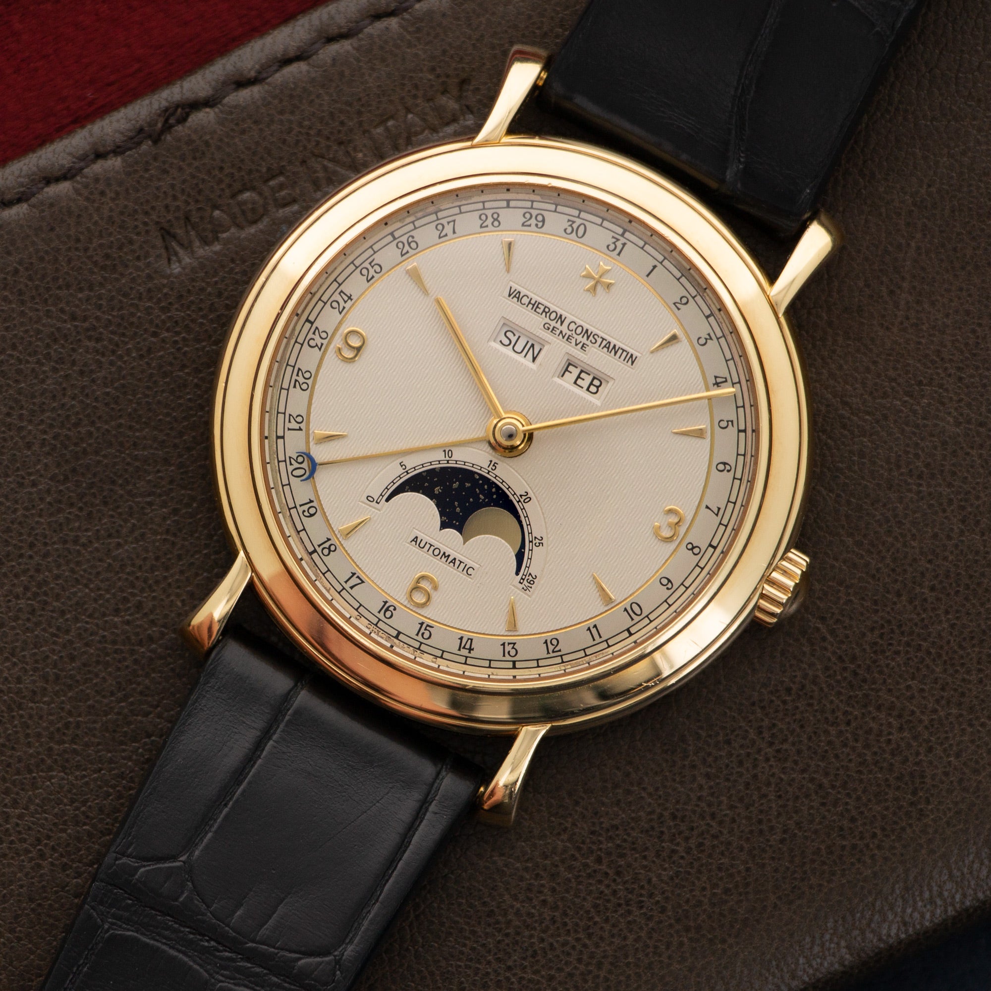 Vacheron Constantin - Vacheron Constantin Yellow Gold Les Historiques Triple Calendar Moonphase Watch Ref. 47050 - The Keystone Watches