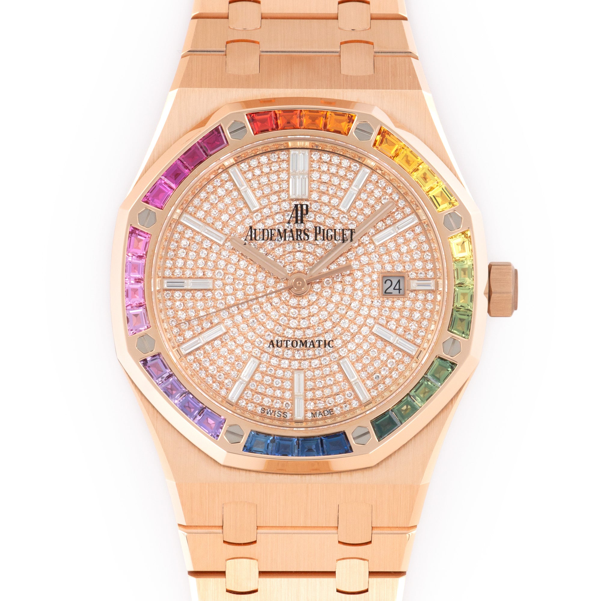 Audemars Piguet - Audemars Piguet Rose Gold Royal Oak Rainbow Watch - The Keystone Watches