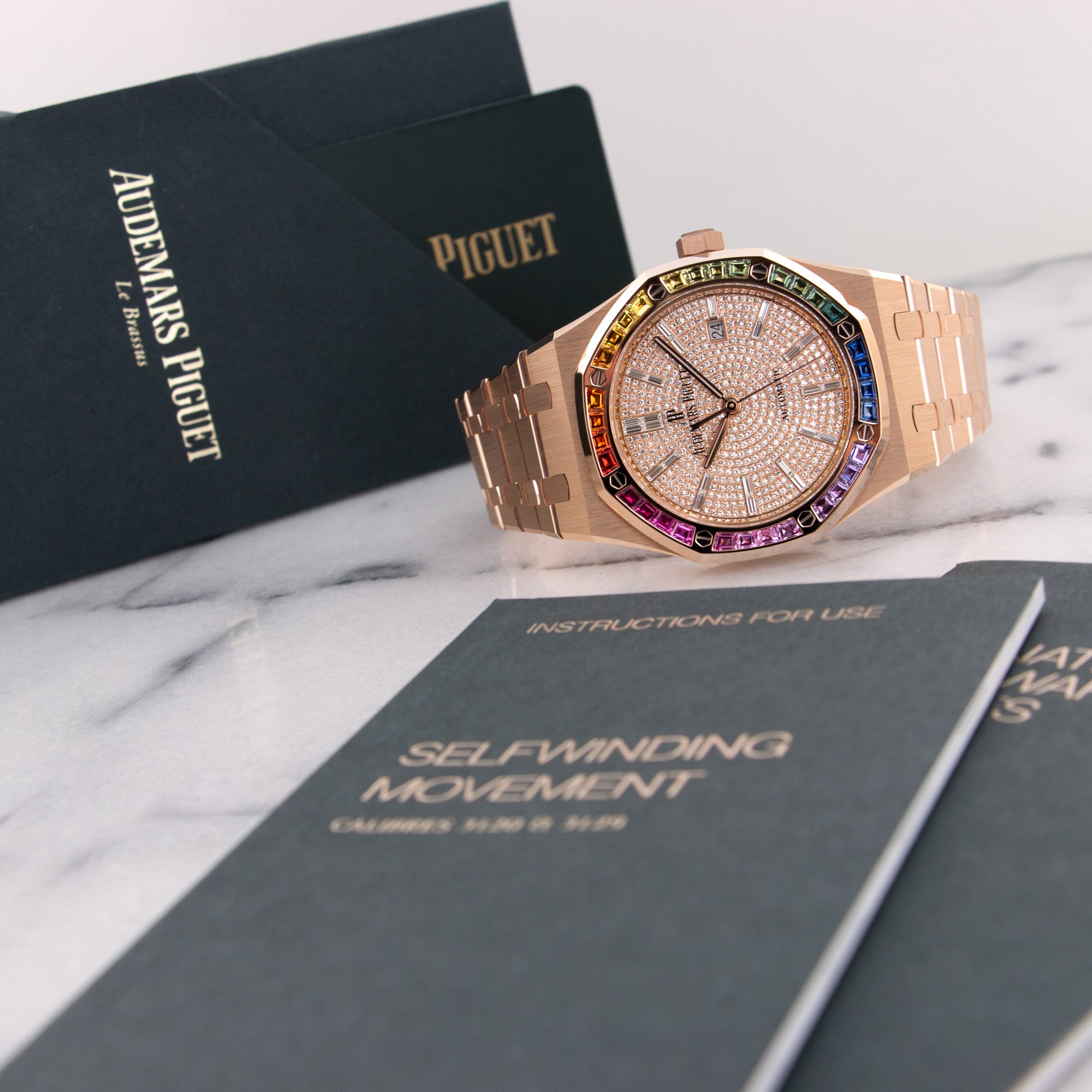 Audemars Piguet - Audemars Piguet Rose Gold Royal Oak Rainbow Watch - The Keystone Watches