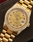 Rolex - Rolex Yellow Gold Day-Date Diamond Ruby Watch - The Keystone Watches