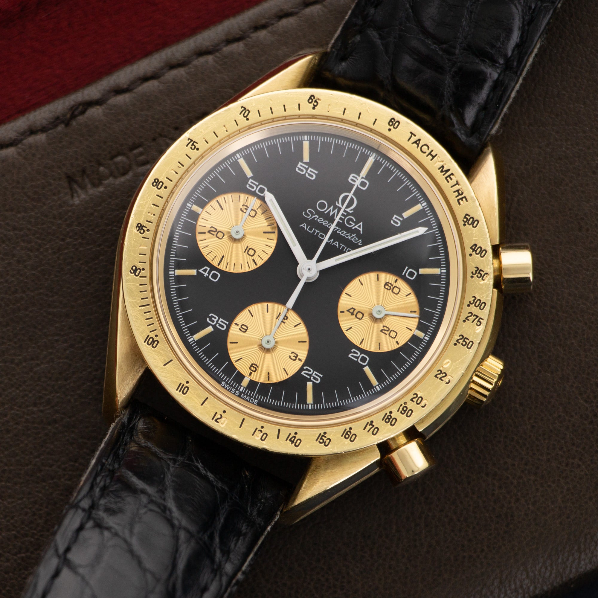 Omega - Omega Yellow Gold Speedmaster Watch - The Keystone Watches