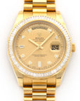 Rolex - Rolex Yellow Gold Day-Date II Baguette Diamond Watch Ref. 218398 - The Keystone Watches