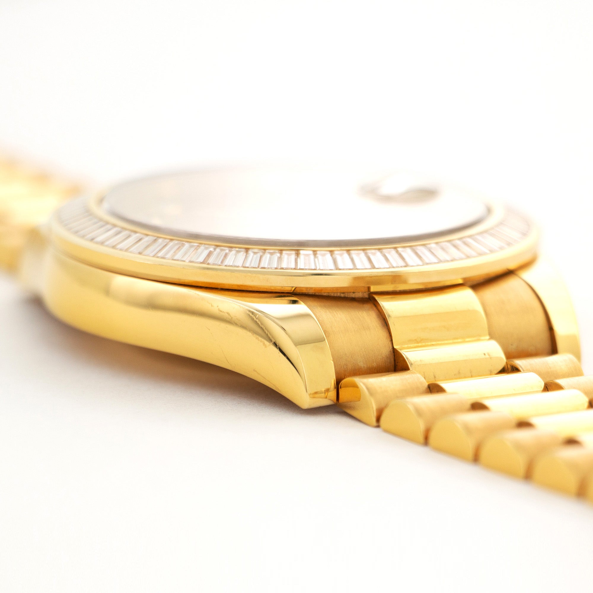 Rolex - Rolex Yellow Gold Day-Date II Baguette Diamond Watch Ref. 218398 - The Keystone Watches