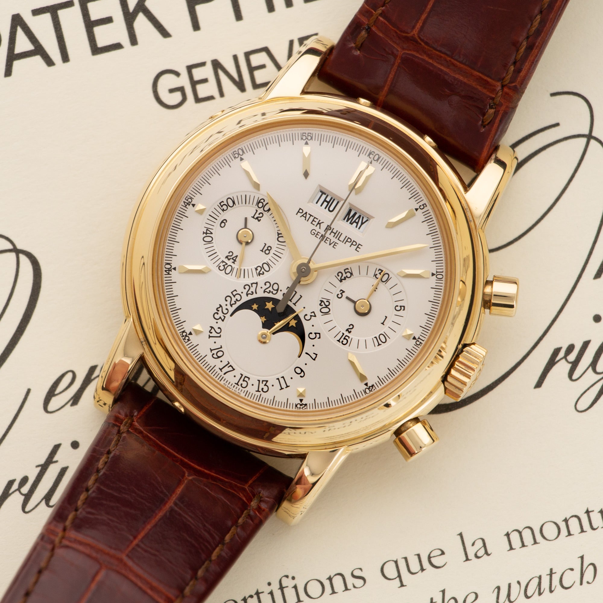 Patek Philippe - Patek Philippe Yellow Gold Perpetual Calendar Chronograph Watch Ref. 3970 - The Keystone Watches