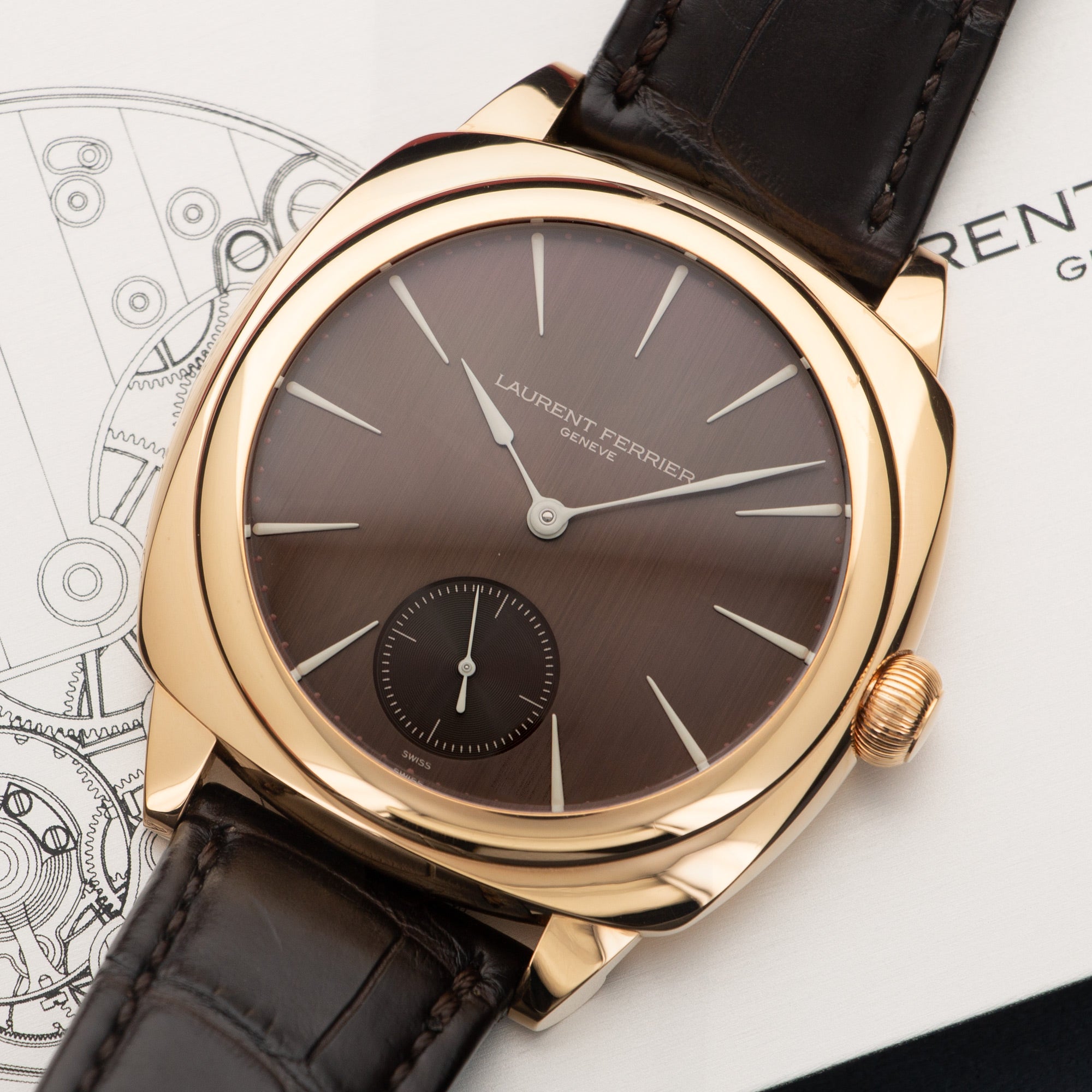 Laurent Ferrier - Laurent Ferrier Rose Gold Galet Square Watch - The Keystone Watches