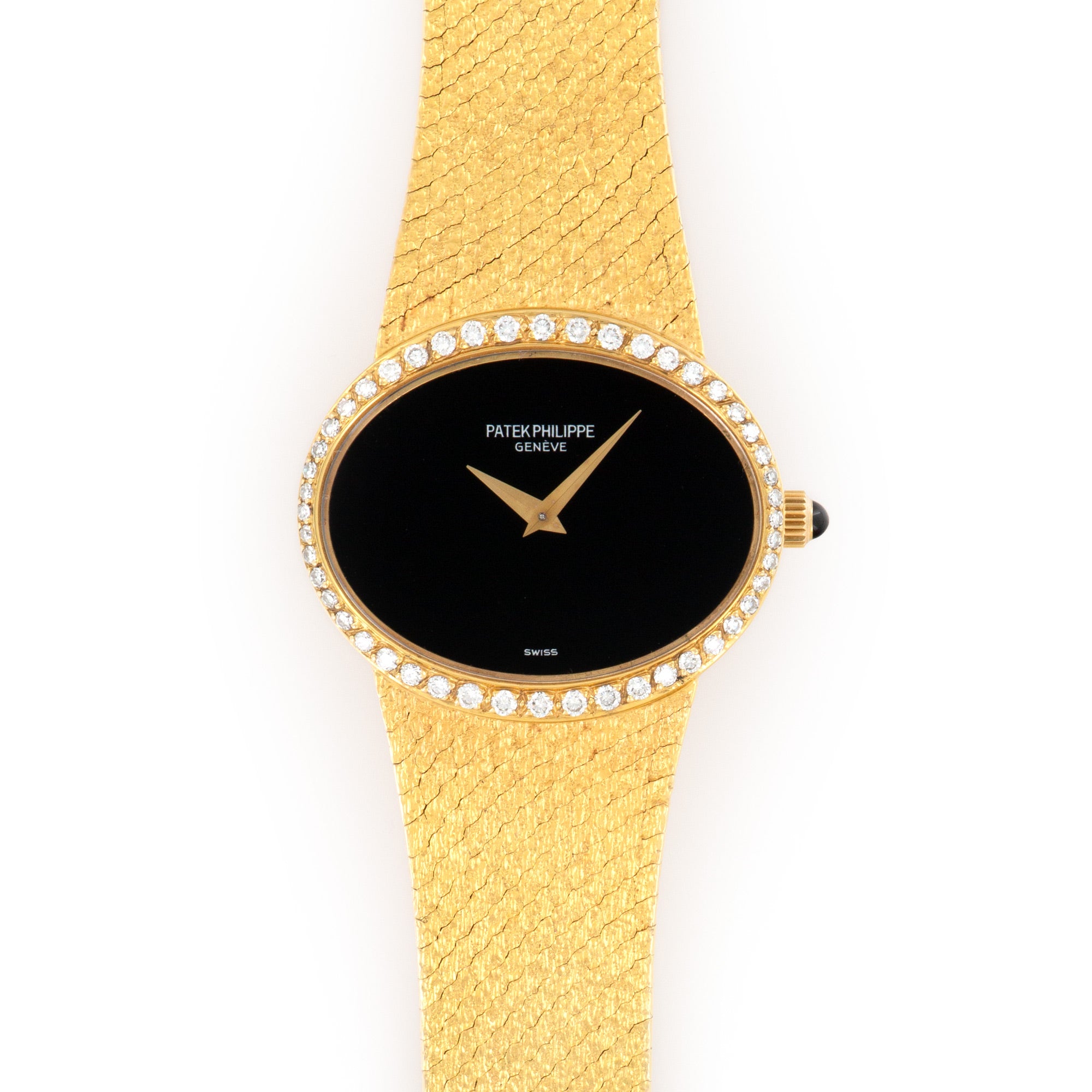 Patek Philippe - Patek Philippe Yellow Gold Onyx Diamond Watch - The Keystone Watches