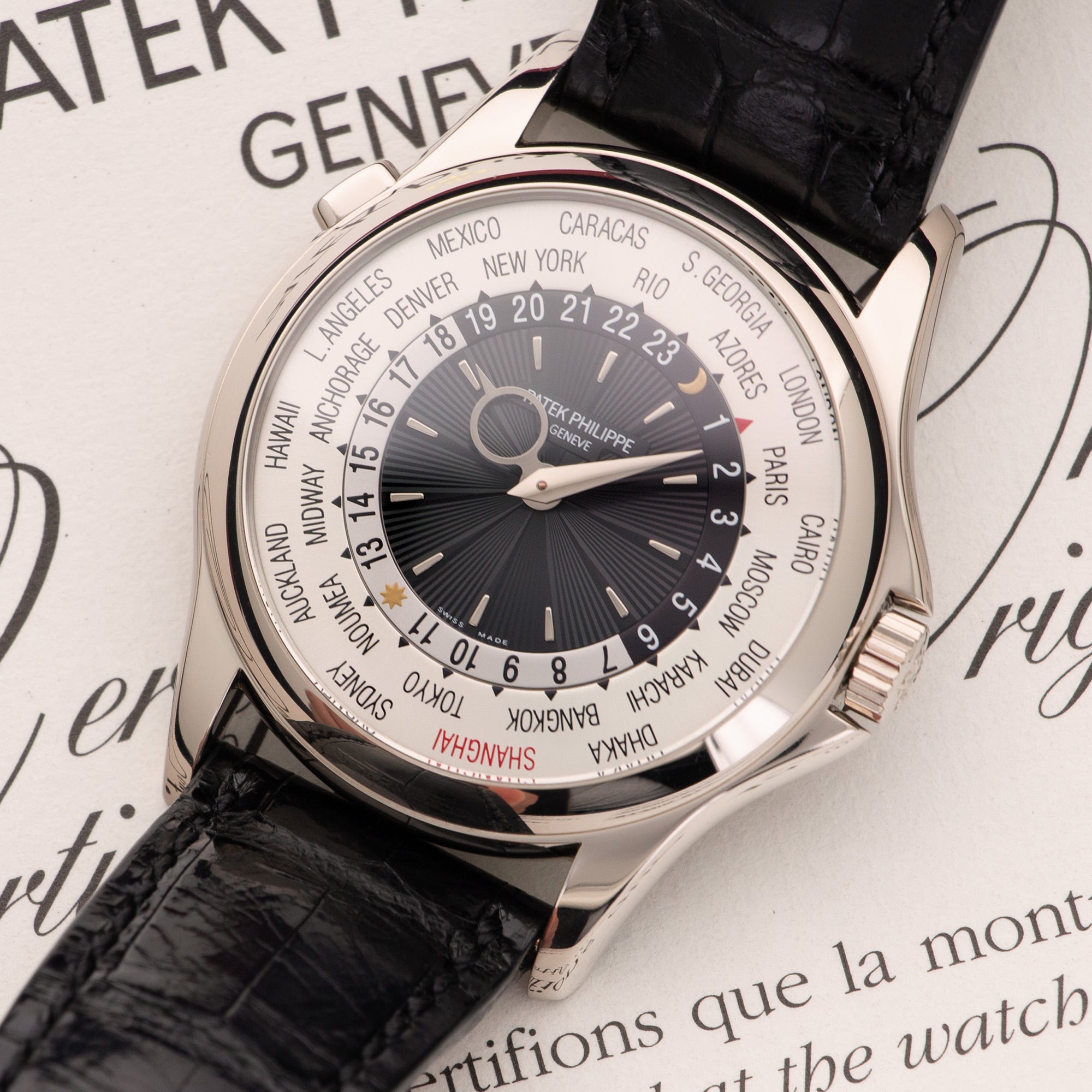 Patek Philippe - Patek Philippe White Gold World Time Watch Ref. 5130, Shanghai Edition - The Keystone Watches
