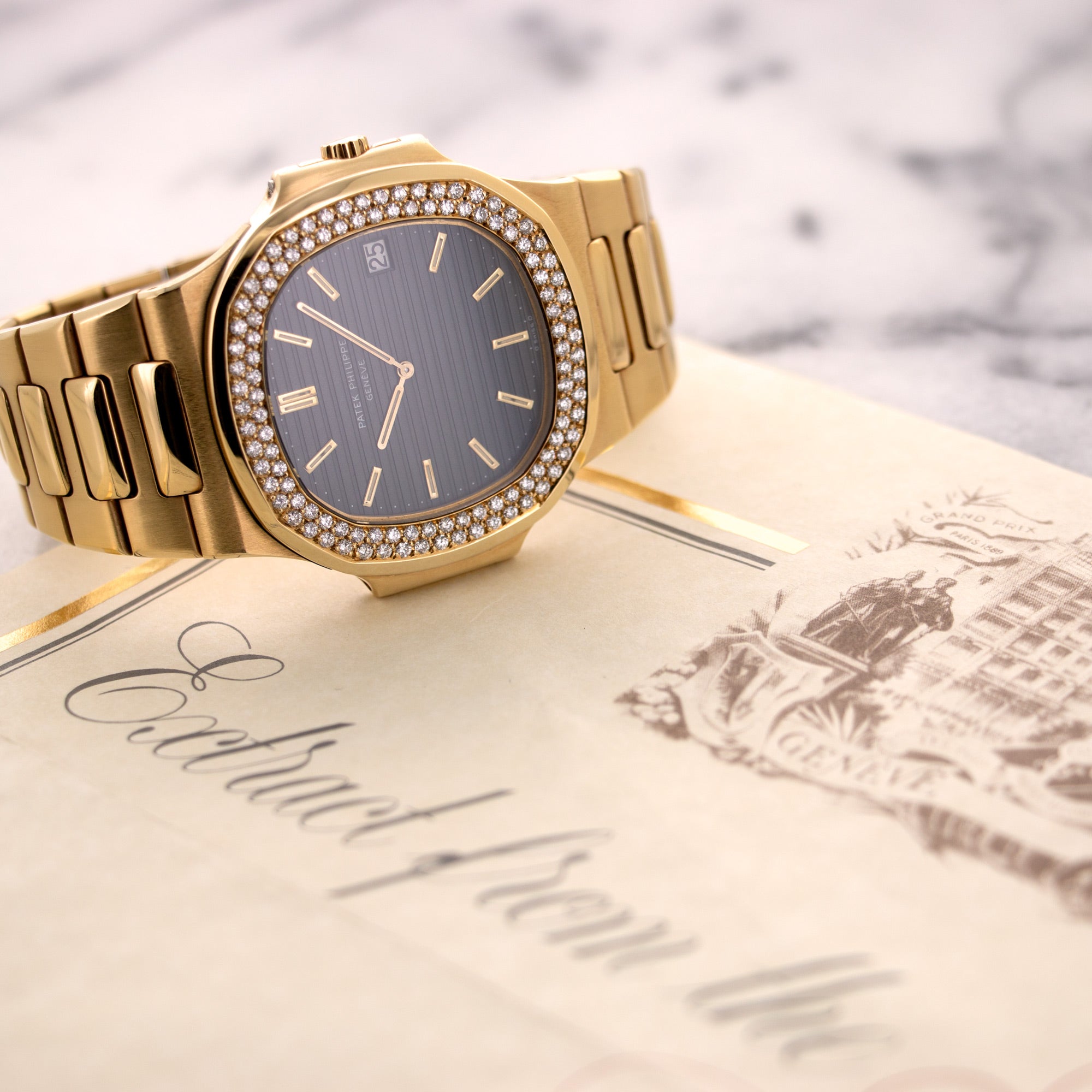 Patek Philippe - Patek Philippe Yellow Gold Nautilus Diamond Jumbo Watch Ref. 3700 - The Keystone Watches