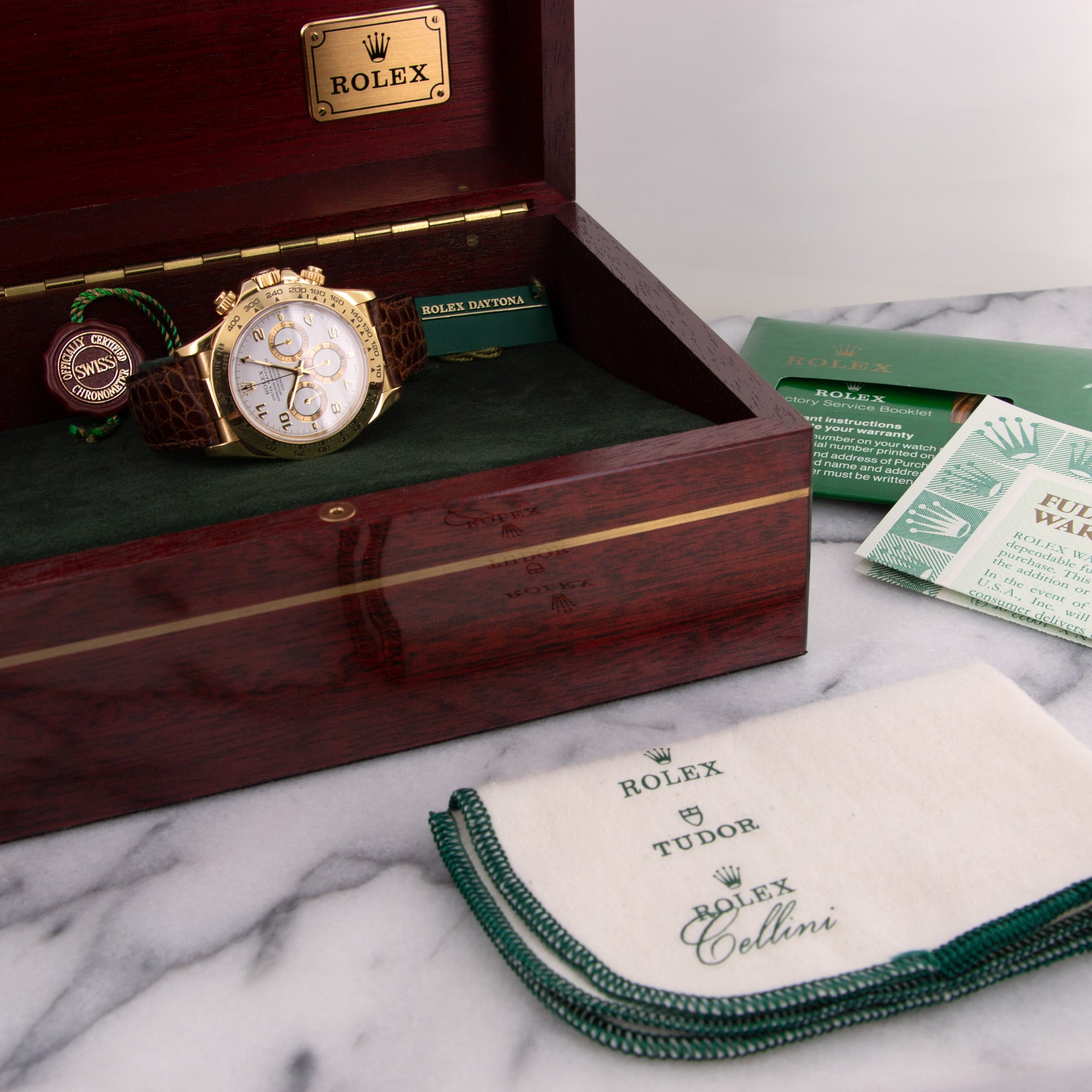 Rolex - Rolex Yellow Gold Zenith Cosmograph Daytona Watch, Ref 16518 with Original Box and Papers - The Keystone Watches