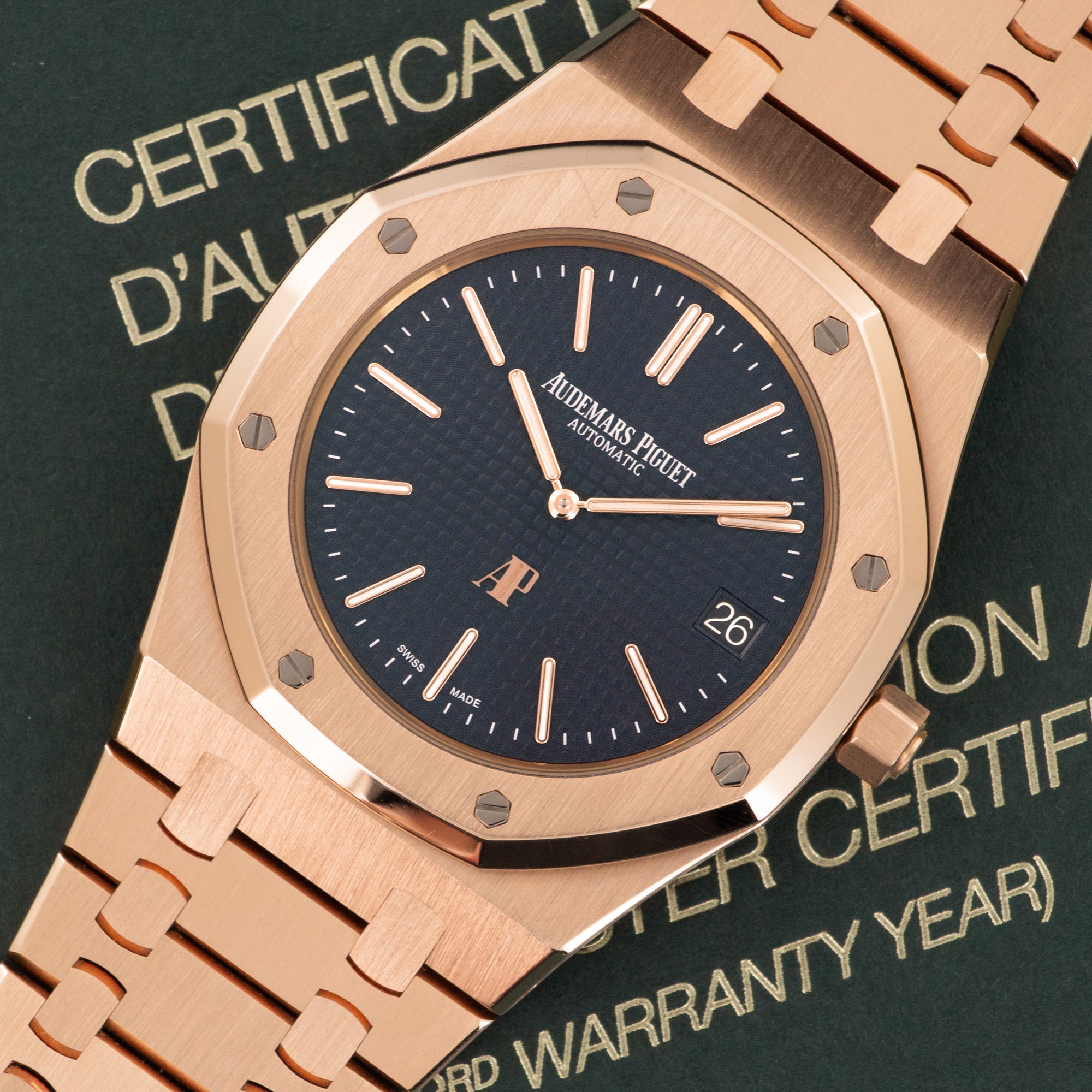 Audemars Piguet - Audemars Piguet Rose Gold Royal Oak Ultra-Thin Watch Ref. 15202 - The Keystone Watches