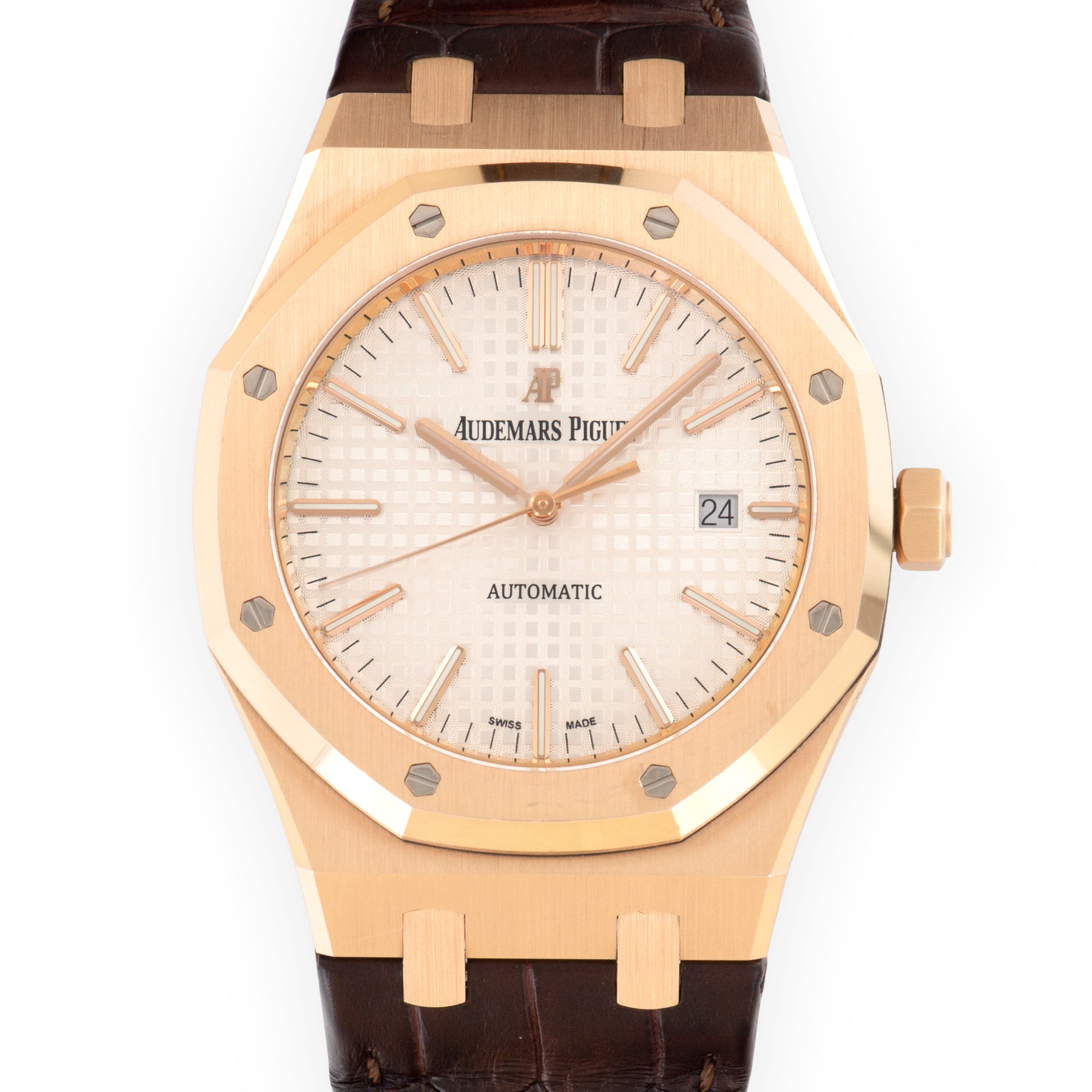 Audemars Piguet - Audemars Piguet Rose Gold Royal Oak Watch Ref. 15400, with Box and Papers - The Keystone Watches