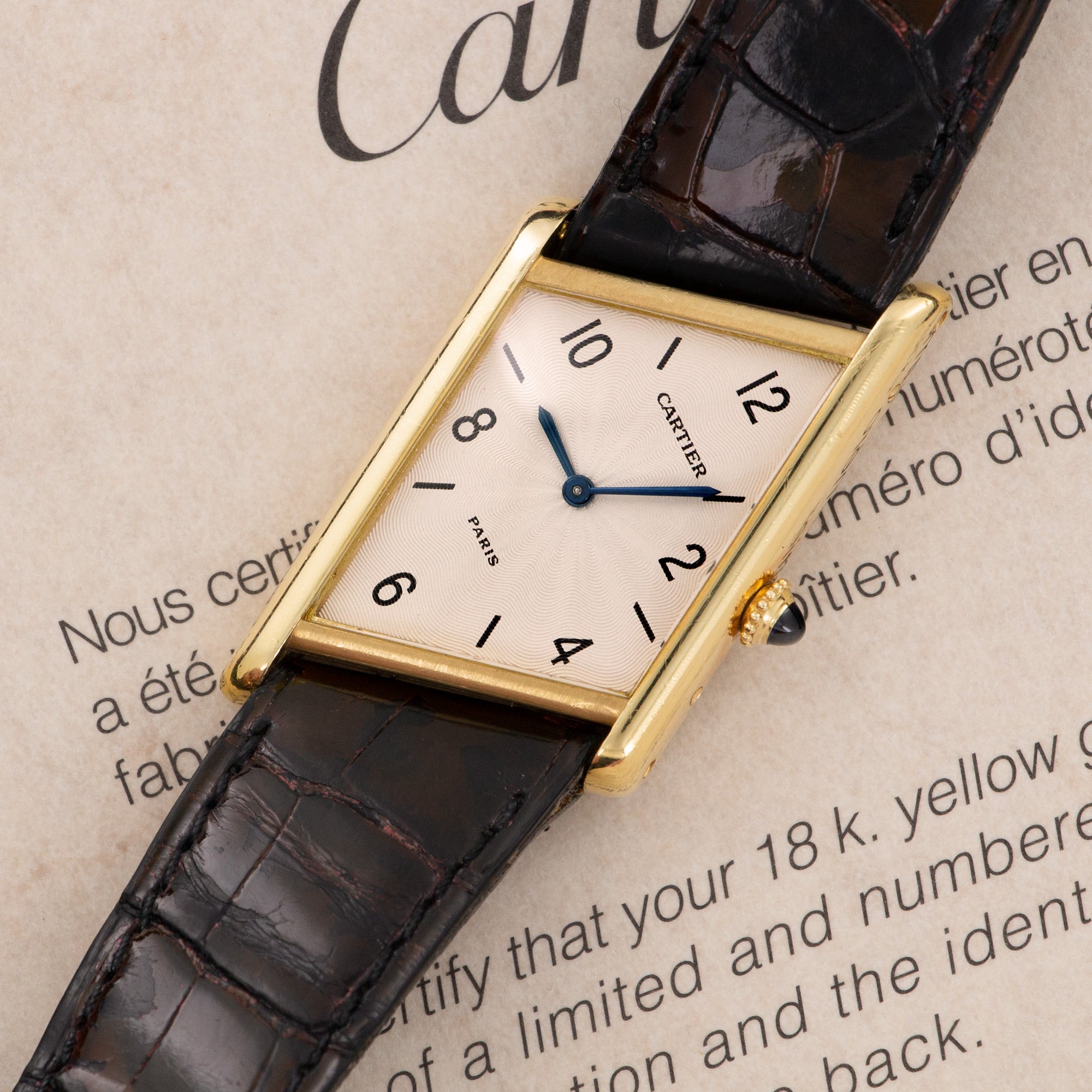 Cartier - Cartier Yellow Gold Asymmetrical Tank Watch, with Original Box and Certificate - The Keystone Watches
