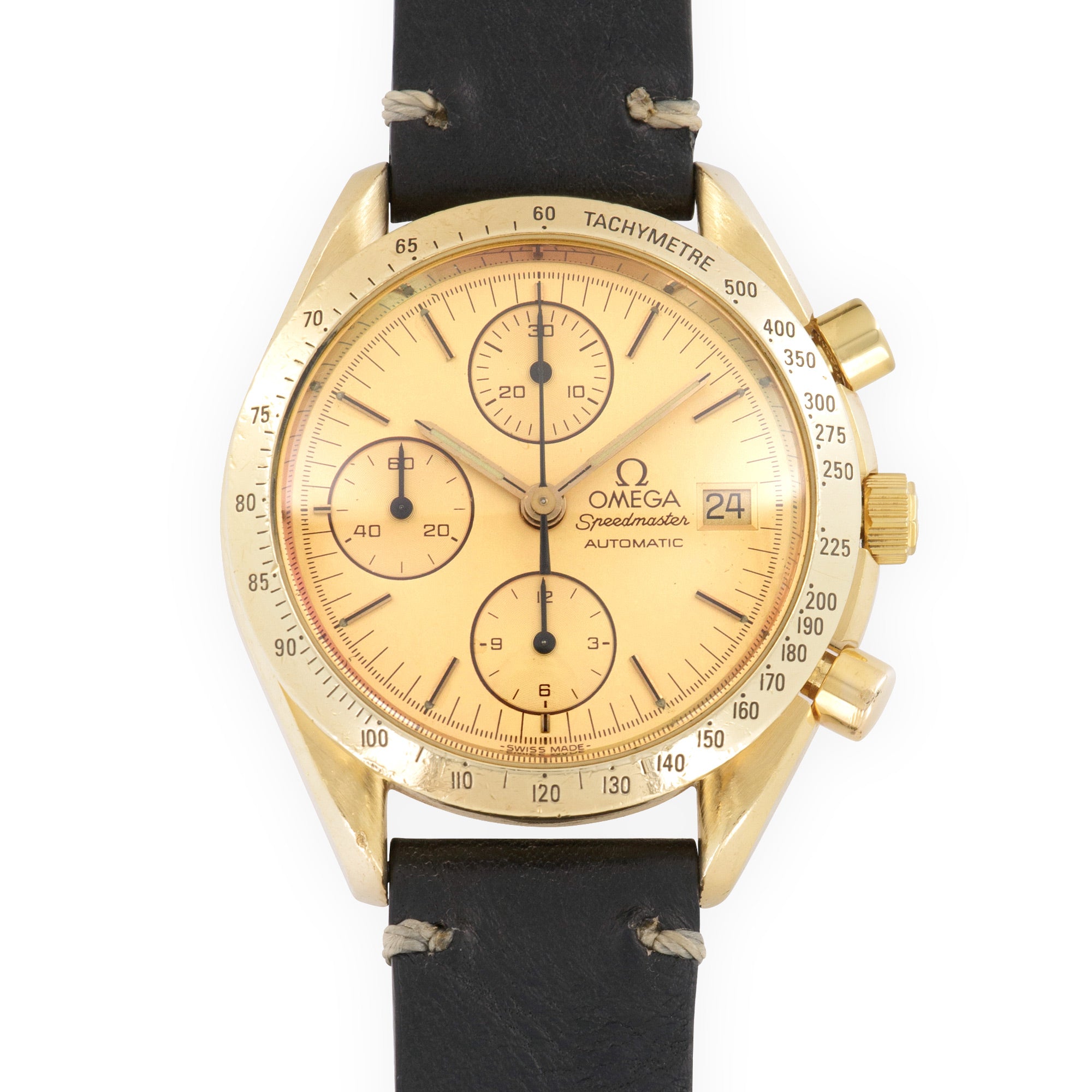 Omega - Omega Yellow Gold Speedmaster Chronograph Watch - The Keystone Watches