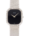 Piaget - Piaget White Gold Onyx & Baguette Diamond Watch - The Keystone Watches