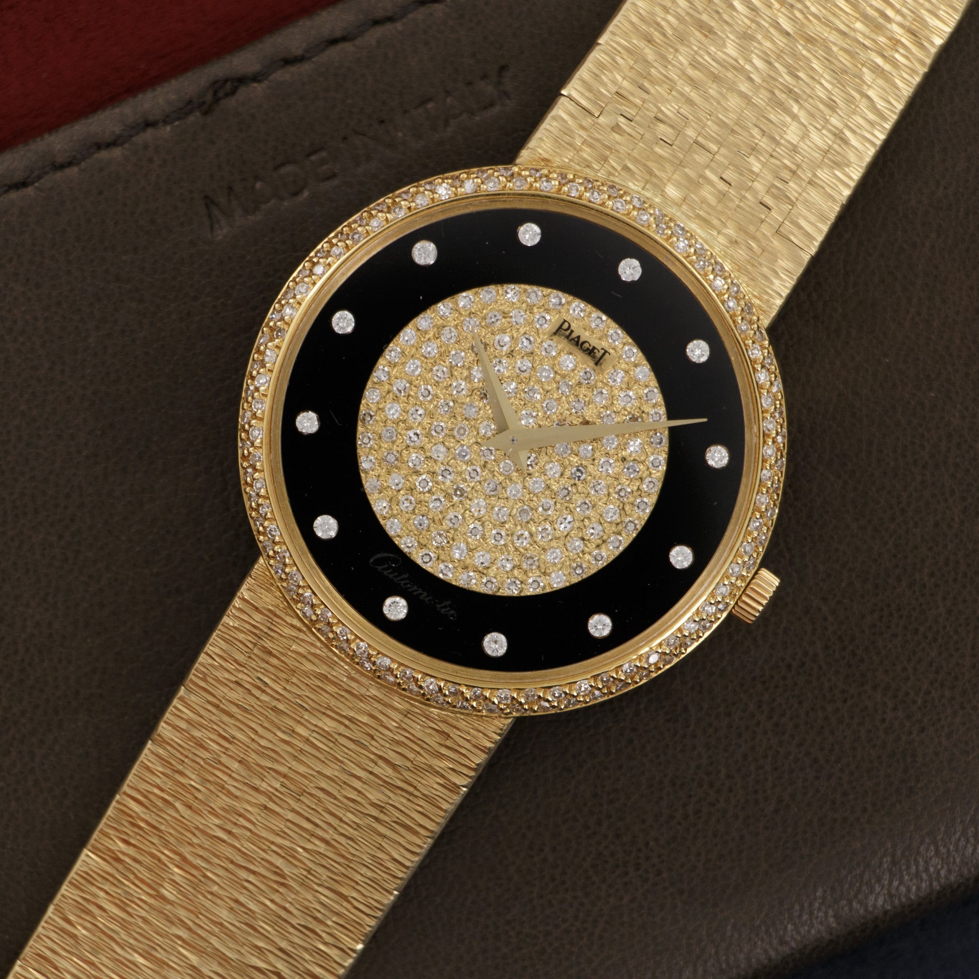 Piaget - Piaget Yellow Gold Diamond & Onyx Watch - The Keystone Watches